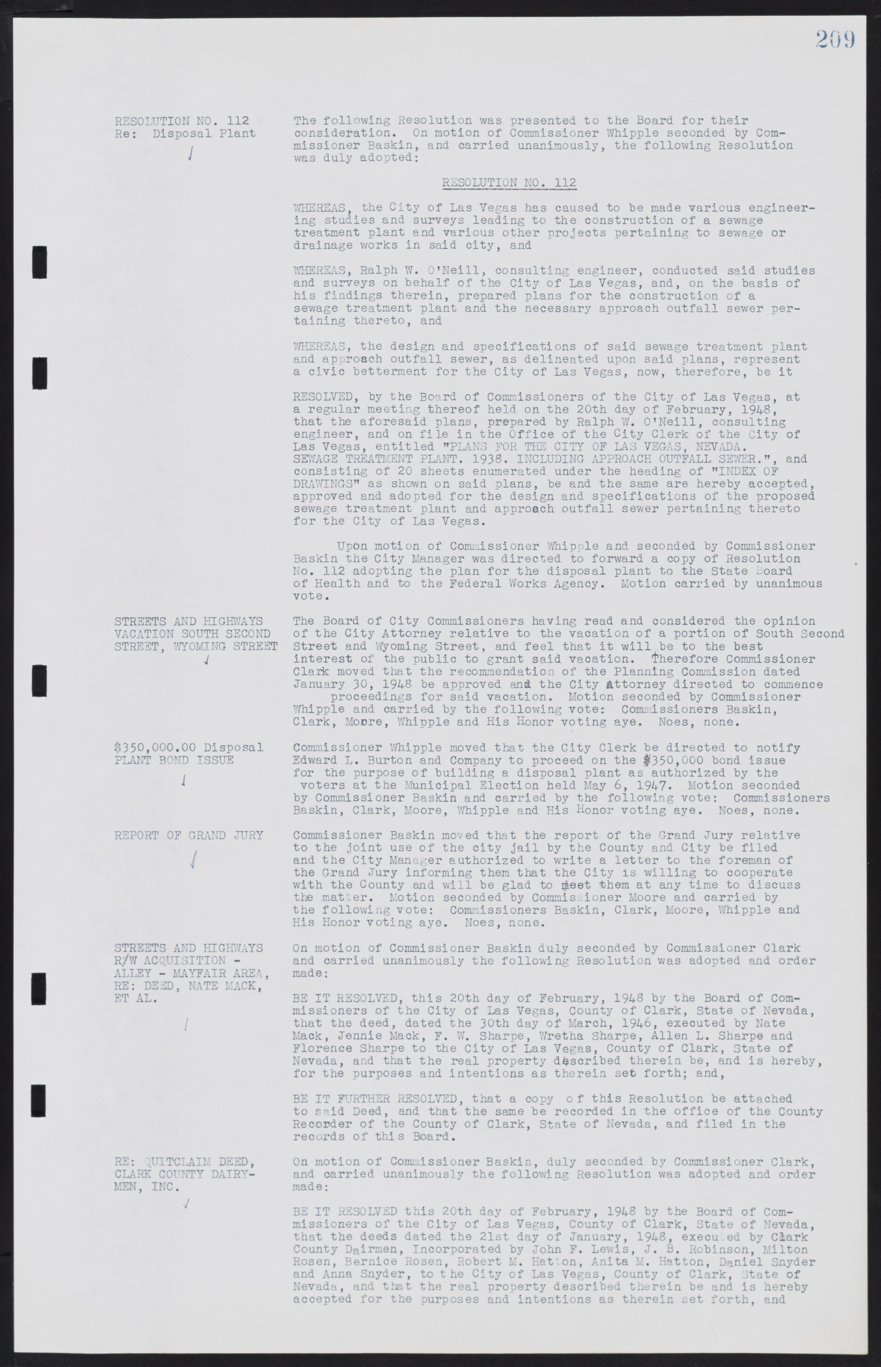 Las Vegas City Commission Minutes, January 7, 1947 to October 26, 1949, lvc000006-231