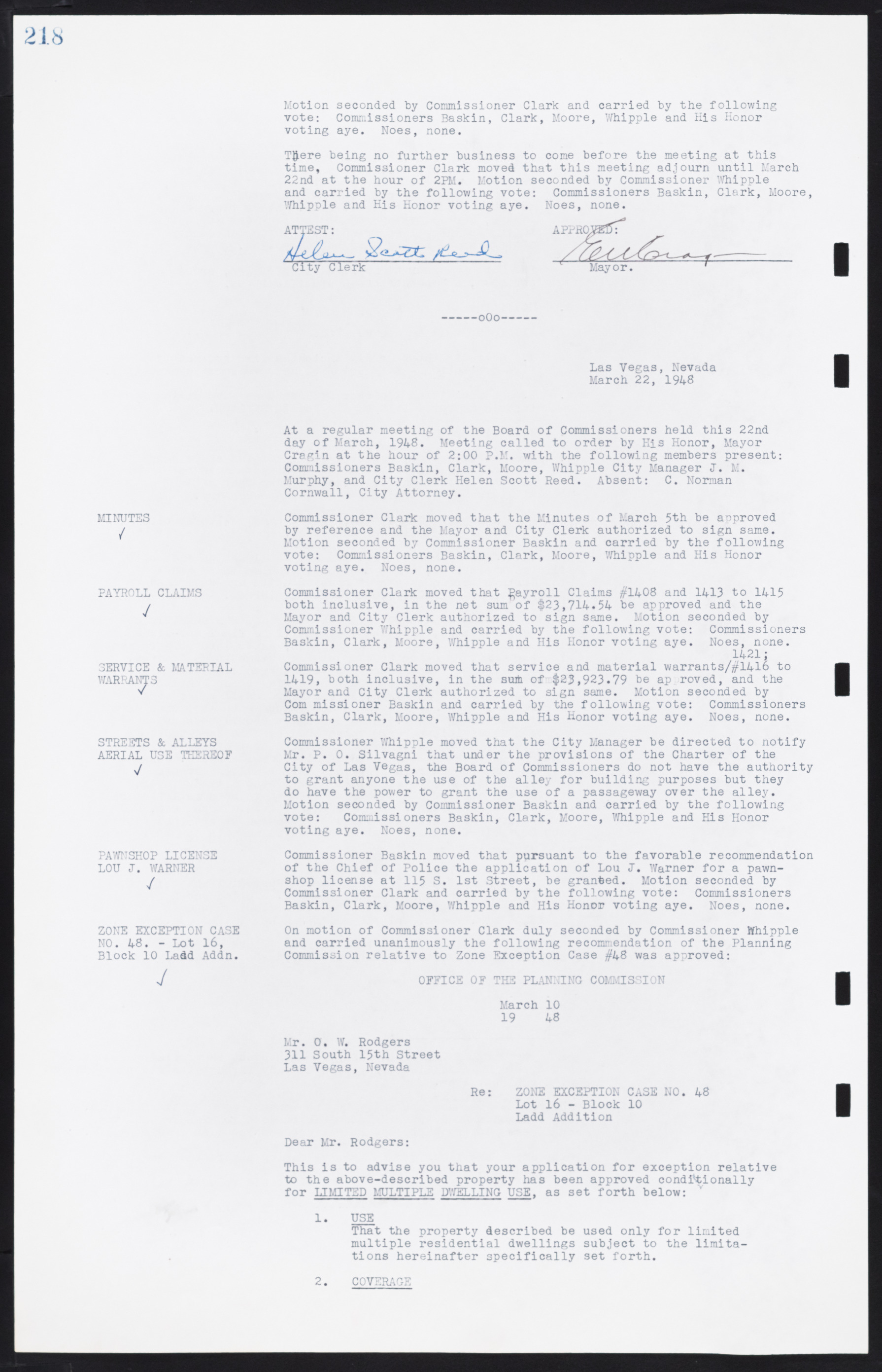 Las Vegas City Commission Minutes, January 7, 1947 to October 26, 1949, lvc000006-240