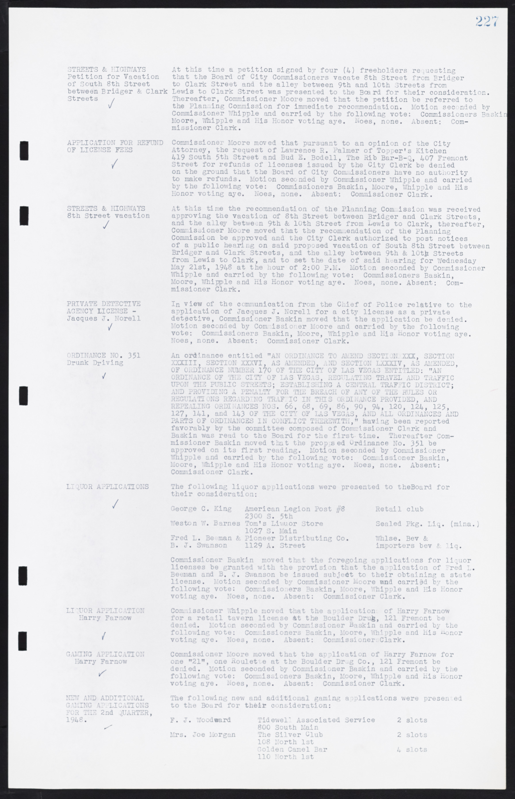 Las Vegas City Commission Minutes, January 7, 1947 to October 26, 1949, lvc000006-249