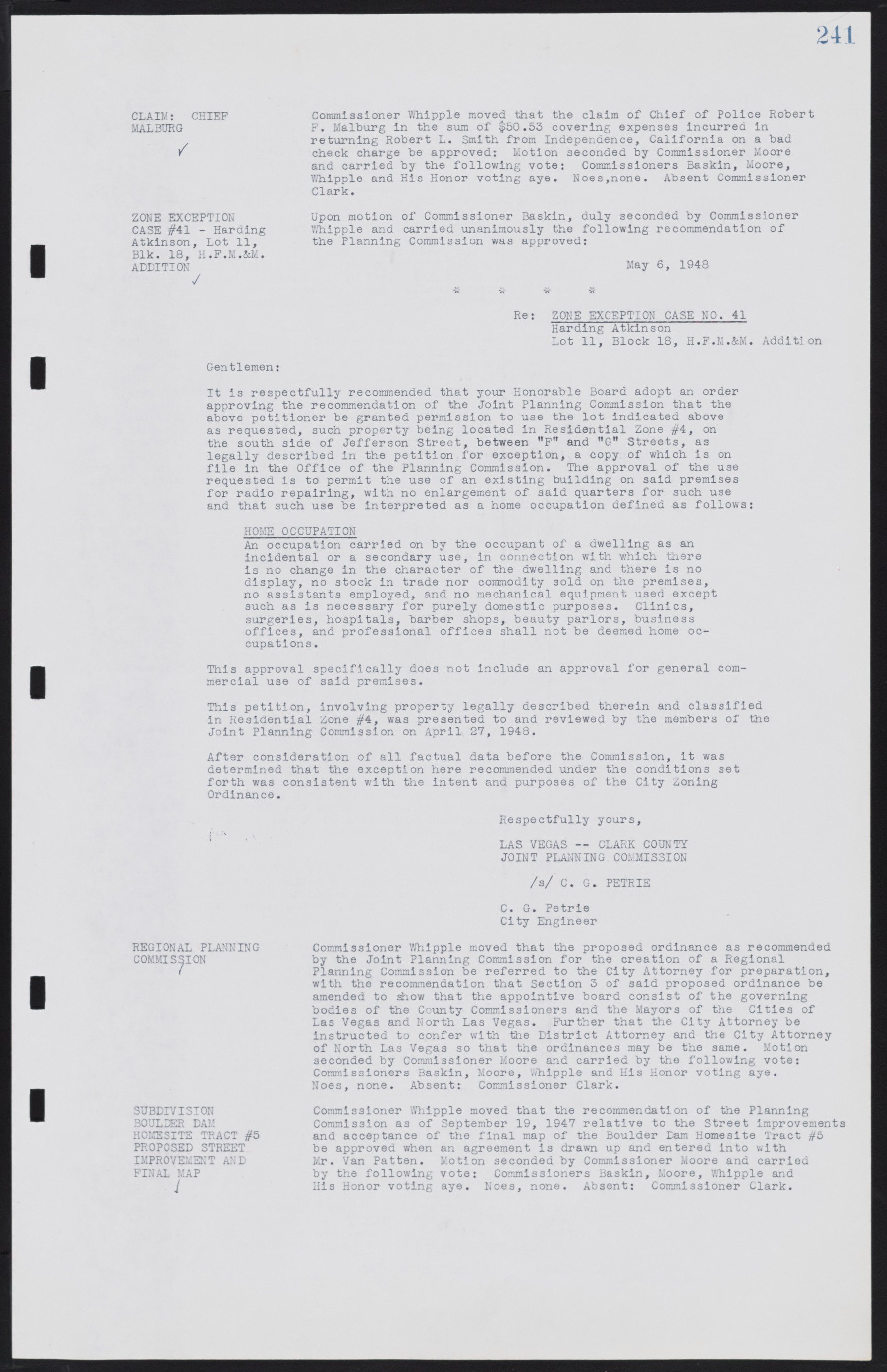 Las Vegas City Commission Minutes, January 7, 1947 to October 26, 1949, lvc000006-263