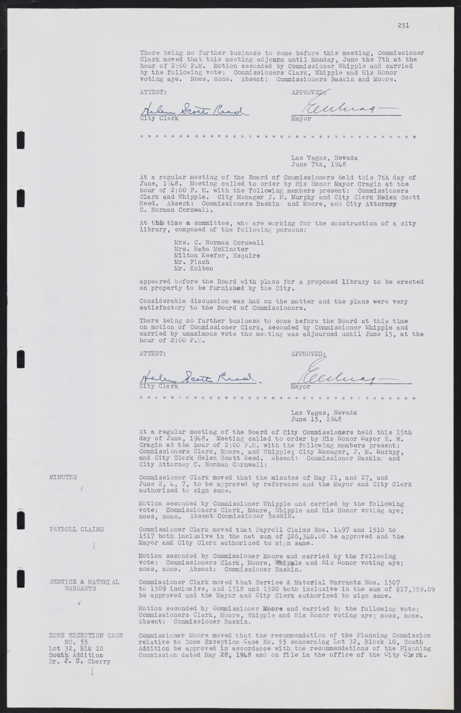Las Vegas City Commission Minutes, January 7, 1947 to October 26, 1949, lvc000006-273