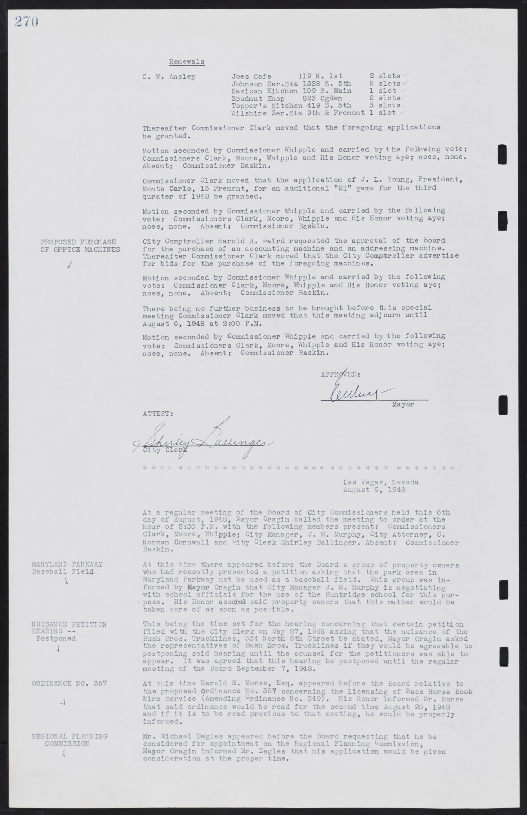 Las Vegas City Commission Minutes, January 7, 1947 to October 26, 1949, lvc000006-294