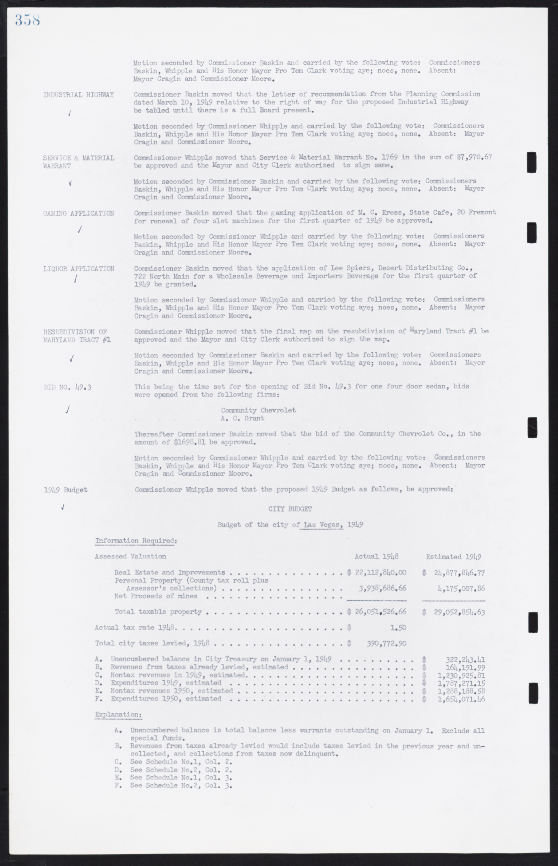 Las Vegas City Commission Minutes, January 7, 1947 to October 26, 1949, lvc000006-388