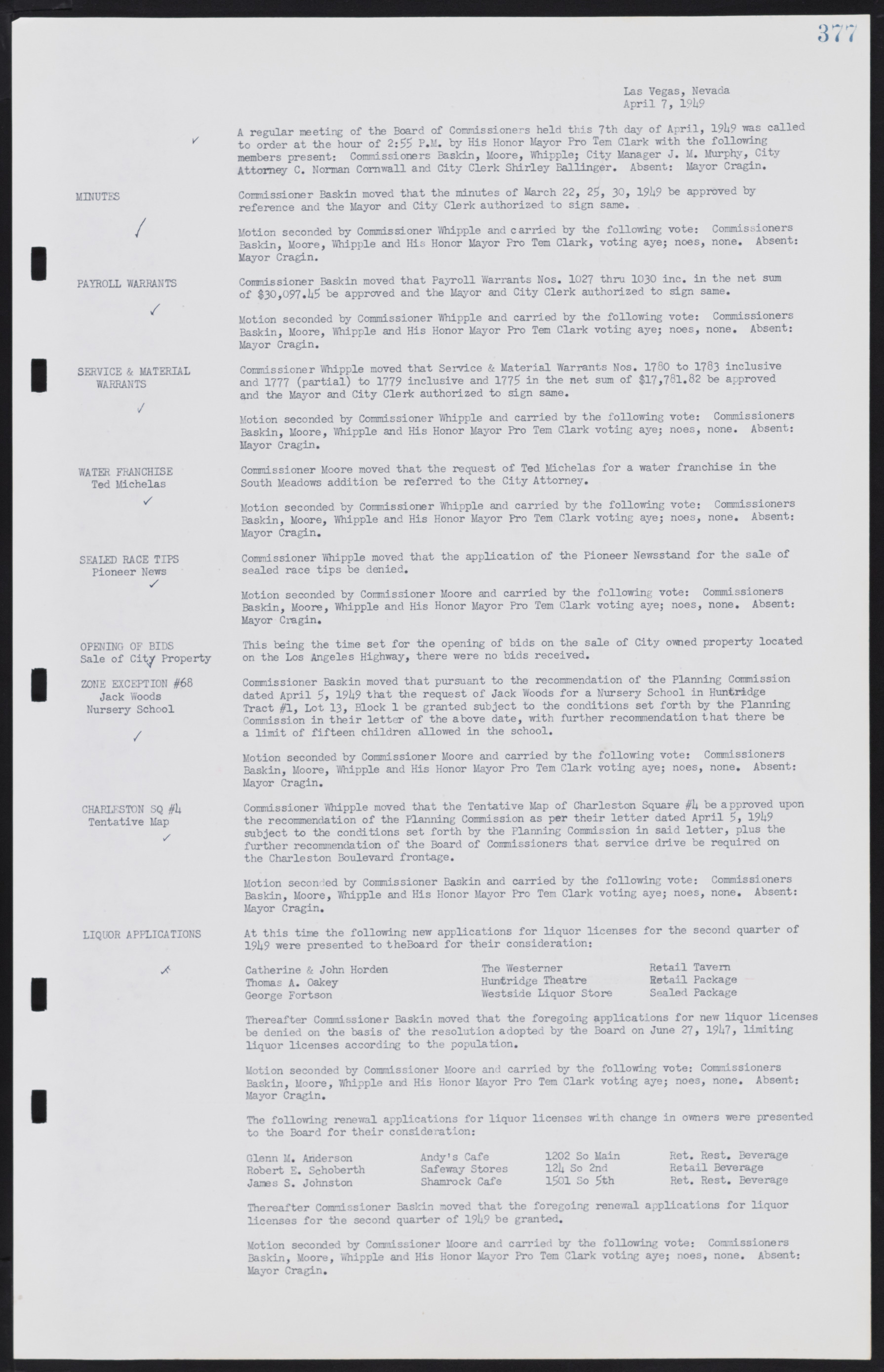 Las Vegas City Commission Minutes, January 7, 1947 to October 26, 1949, lvc000006-407
