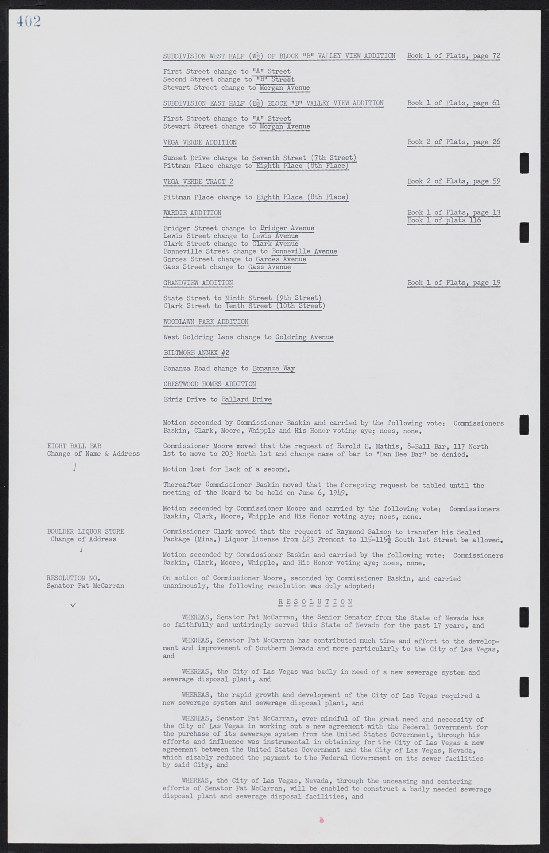 Las Vegas City Commission Minutes, January 7, 1947 to October 26, 1949, lvc000006-432