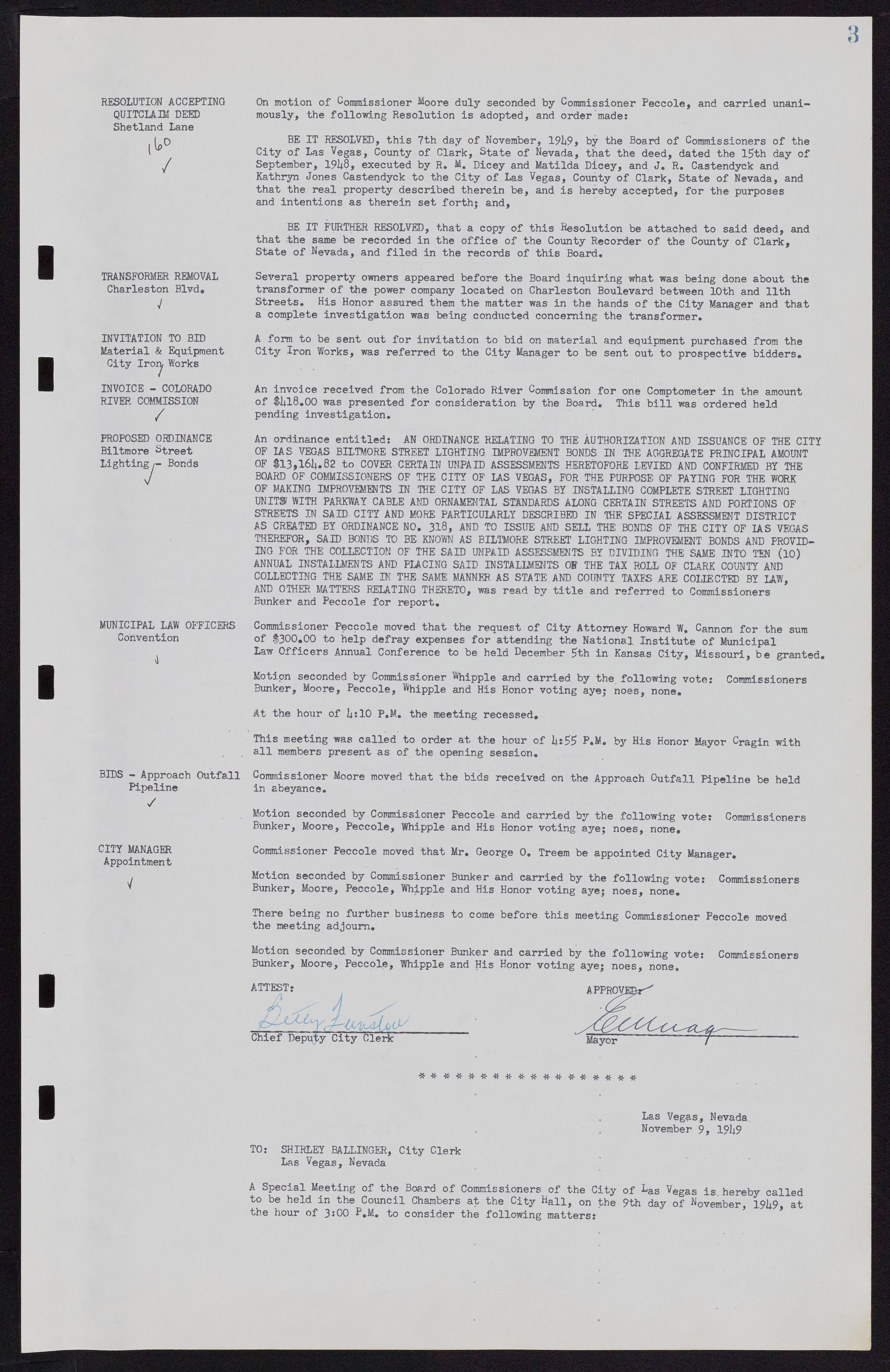 Las Vegas City Commission Minutes, November 7, 1949 to May 21, 1952, lvc000007-9