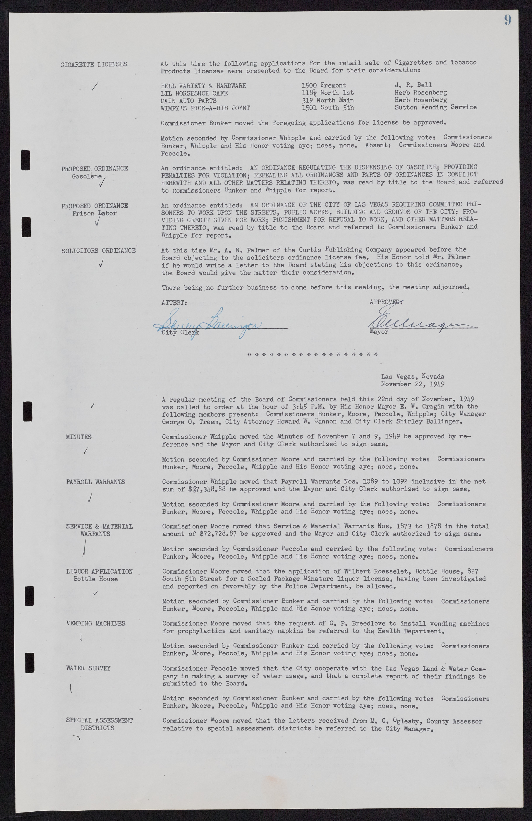 Las Vegas City Commission Minutes, November 7, 1949 to May 21, 1952, lvc000007-15