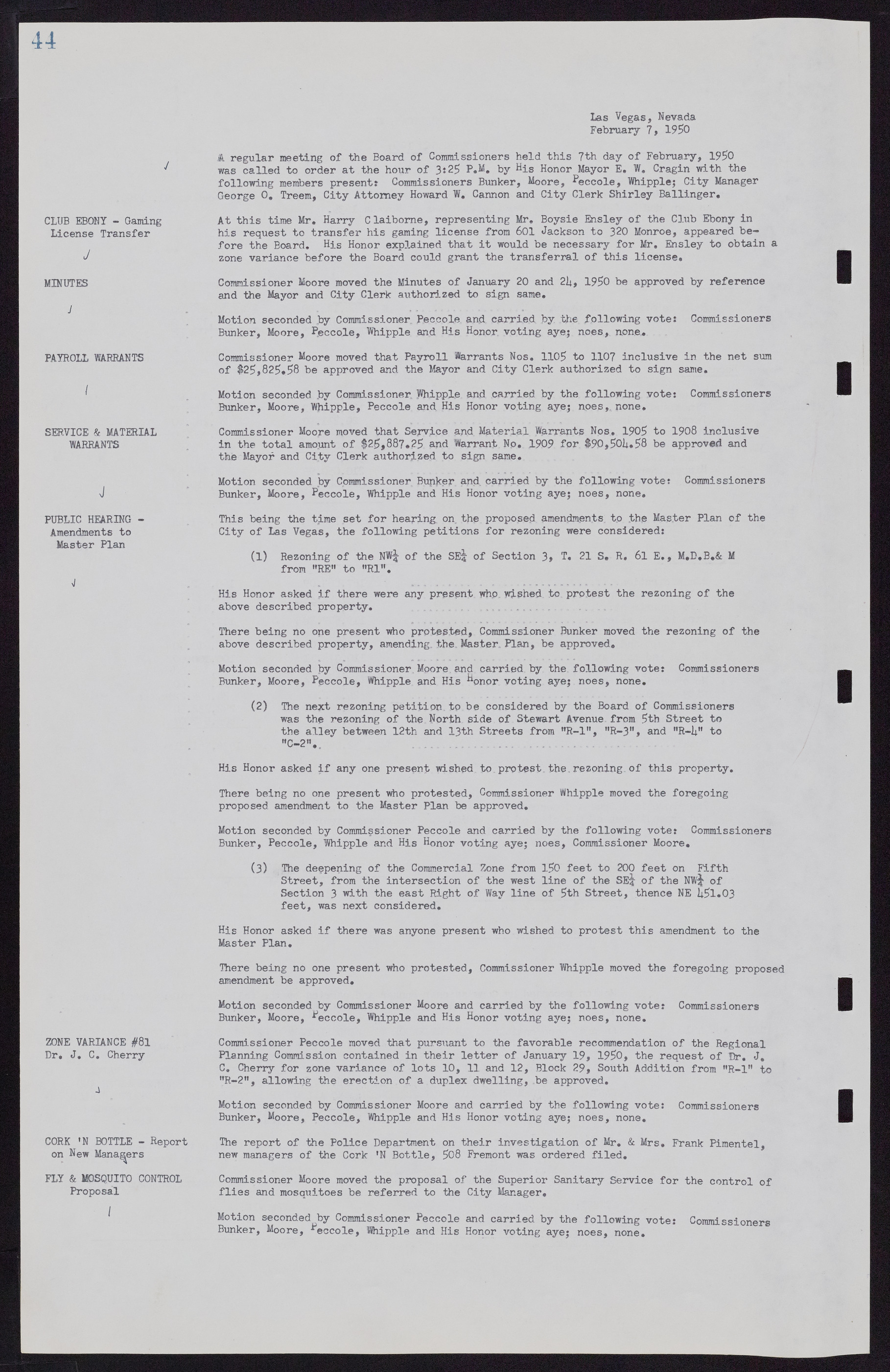 Las Vegas City Commission Minutes, November 7, 1949 to May 21, 1952, lvc000007-52