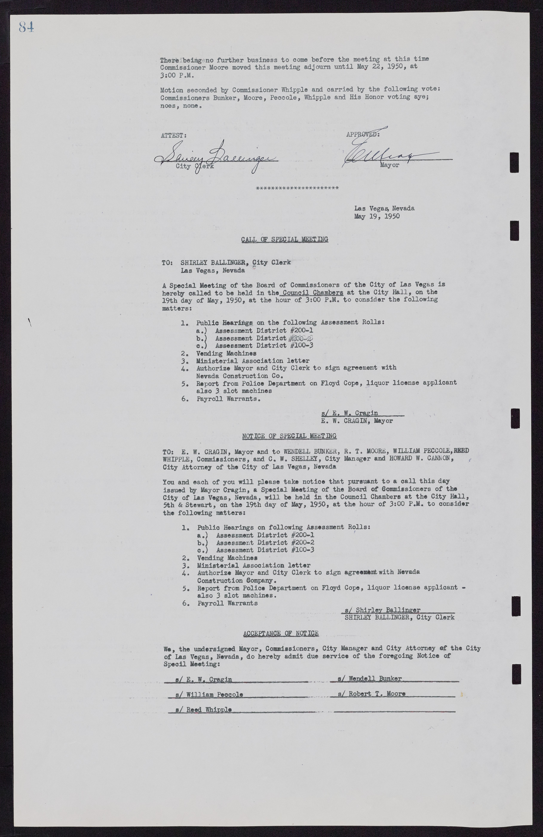 Las Vegas City Commission Minutes, November 7, 1949 to May 21, 1952, lvc000007-92