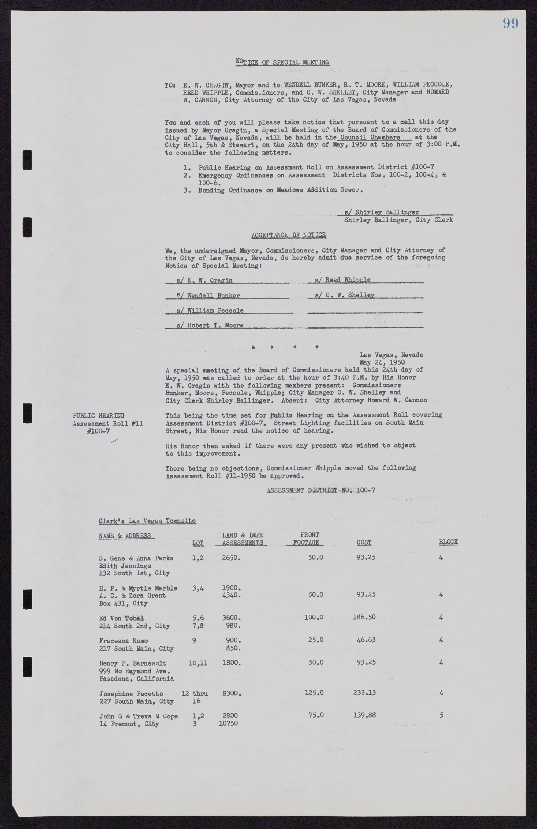 Las Vegas City Commission Minutes, November 7, 1949 to May 21, 1952, lvc000007-107