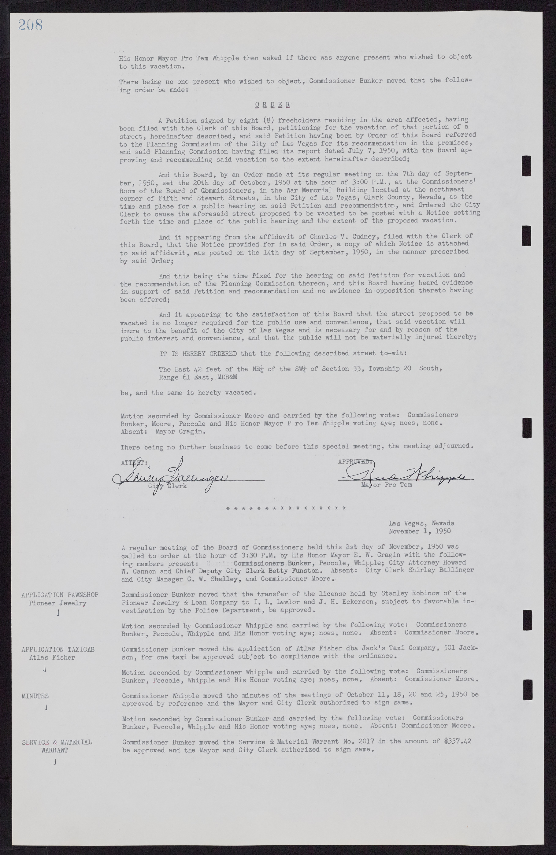 Las Vegas City Commission Minutes, November 7, 1949 to May 21, 1952, lvc000007-218