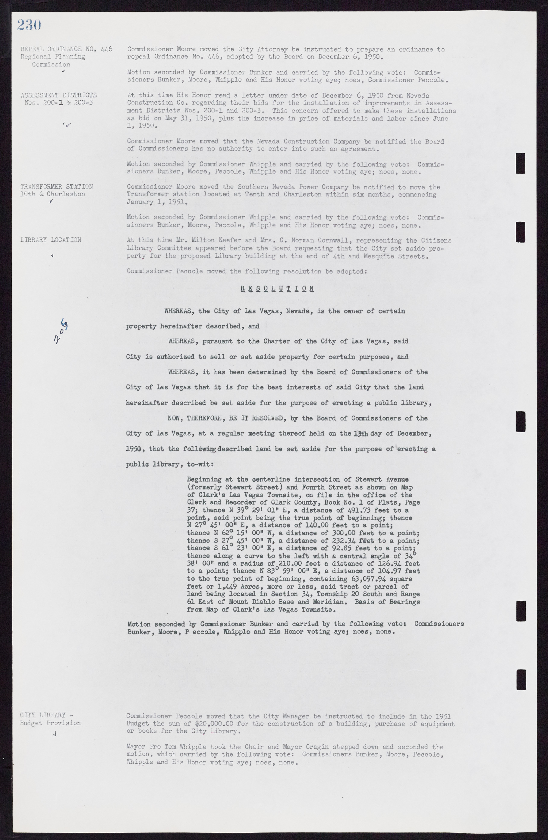 Las Vegas City Commission Minutes, November 7, 1949 to May 21, 1952, lvc000007-240