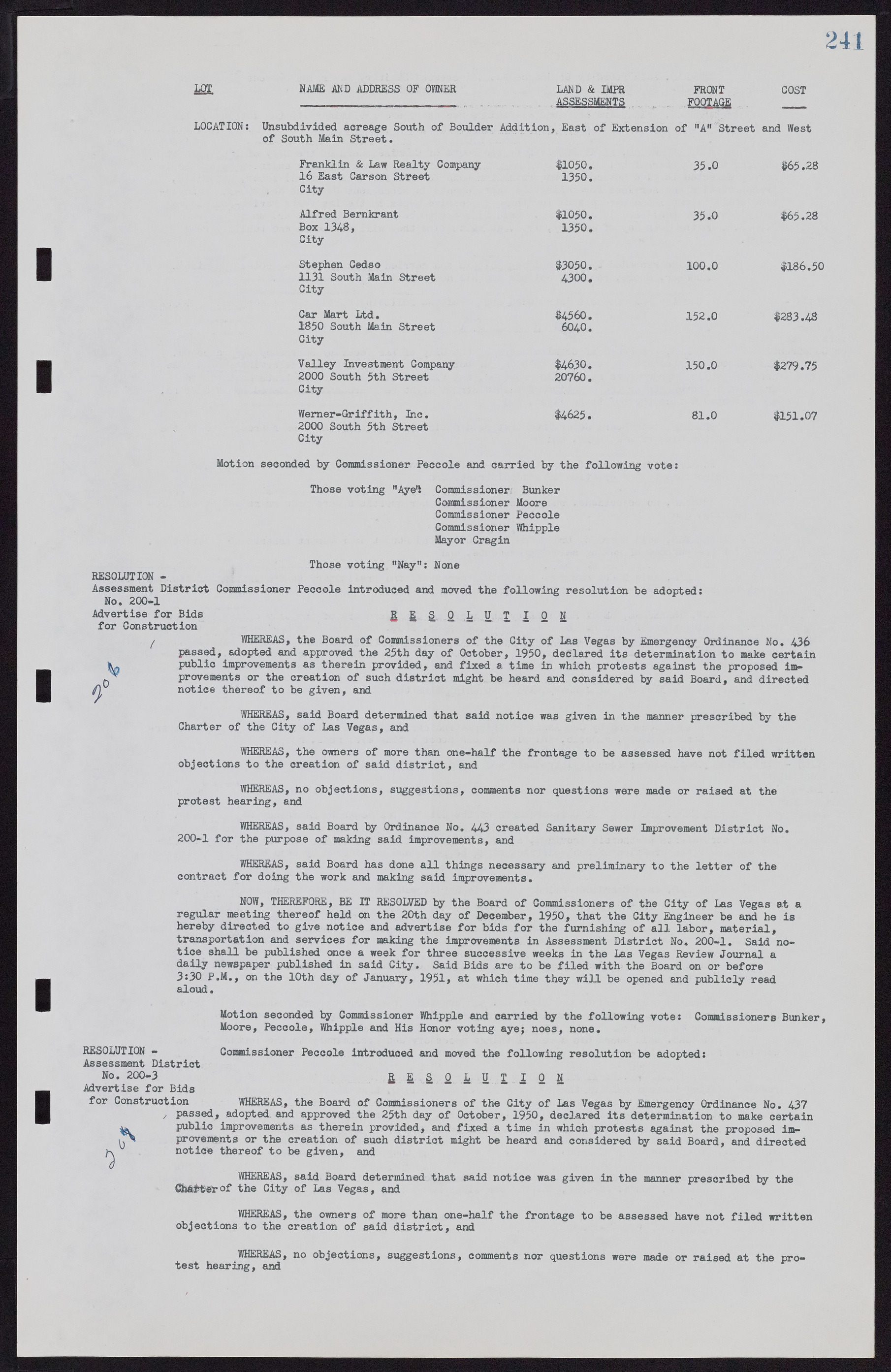 Las Vegas City Commission Minutes, November 7, 1949 to May 21, 1952, lvc000007-251