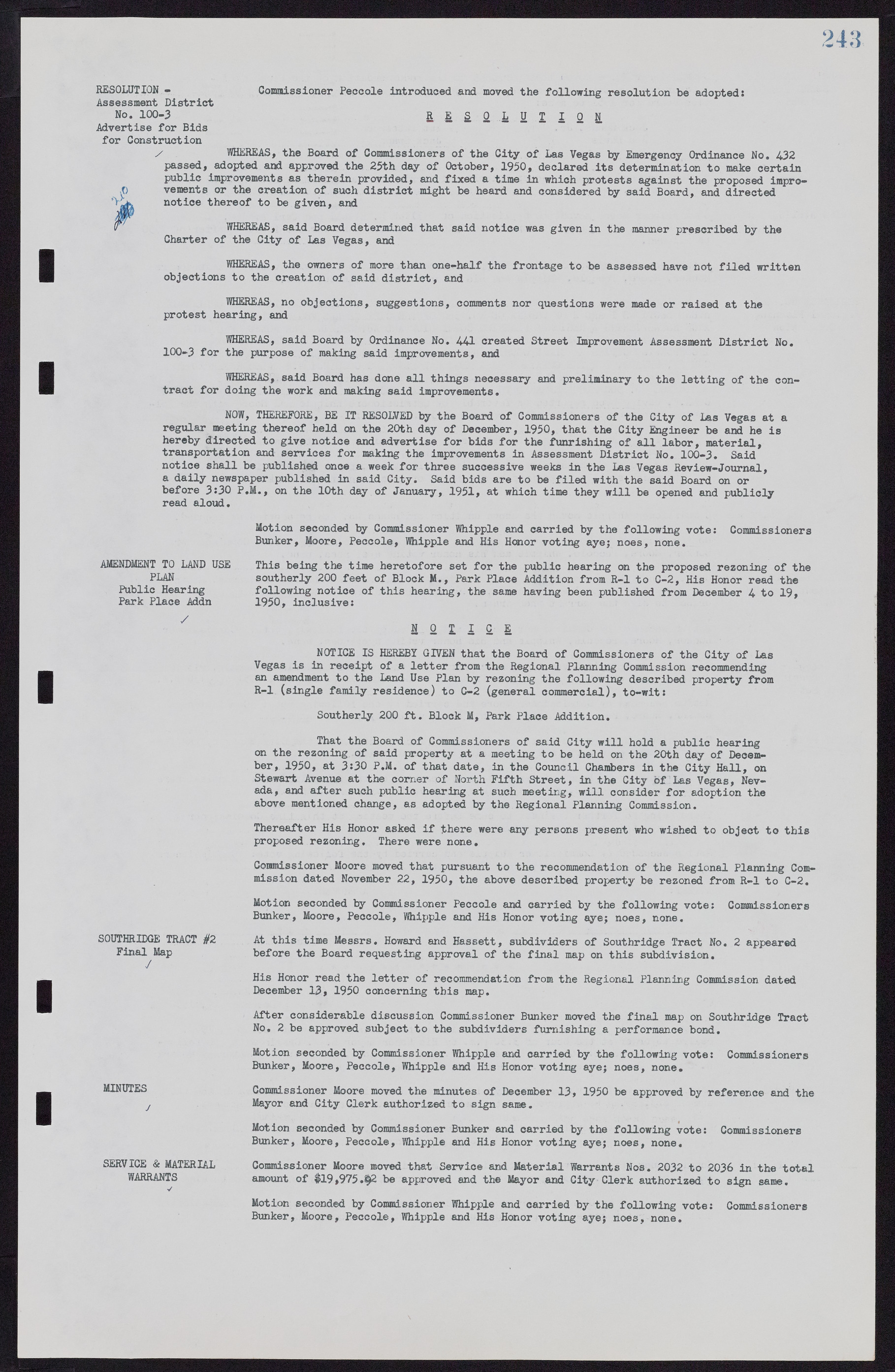 Las Vegas City Commission Minutes, November 7, 1949 to May 21, 1952, lvc000007-253