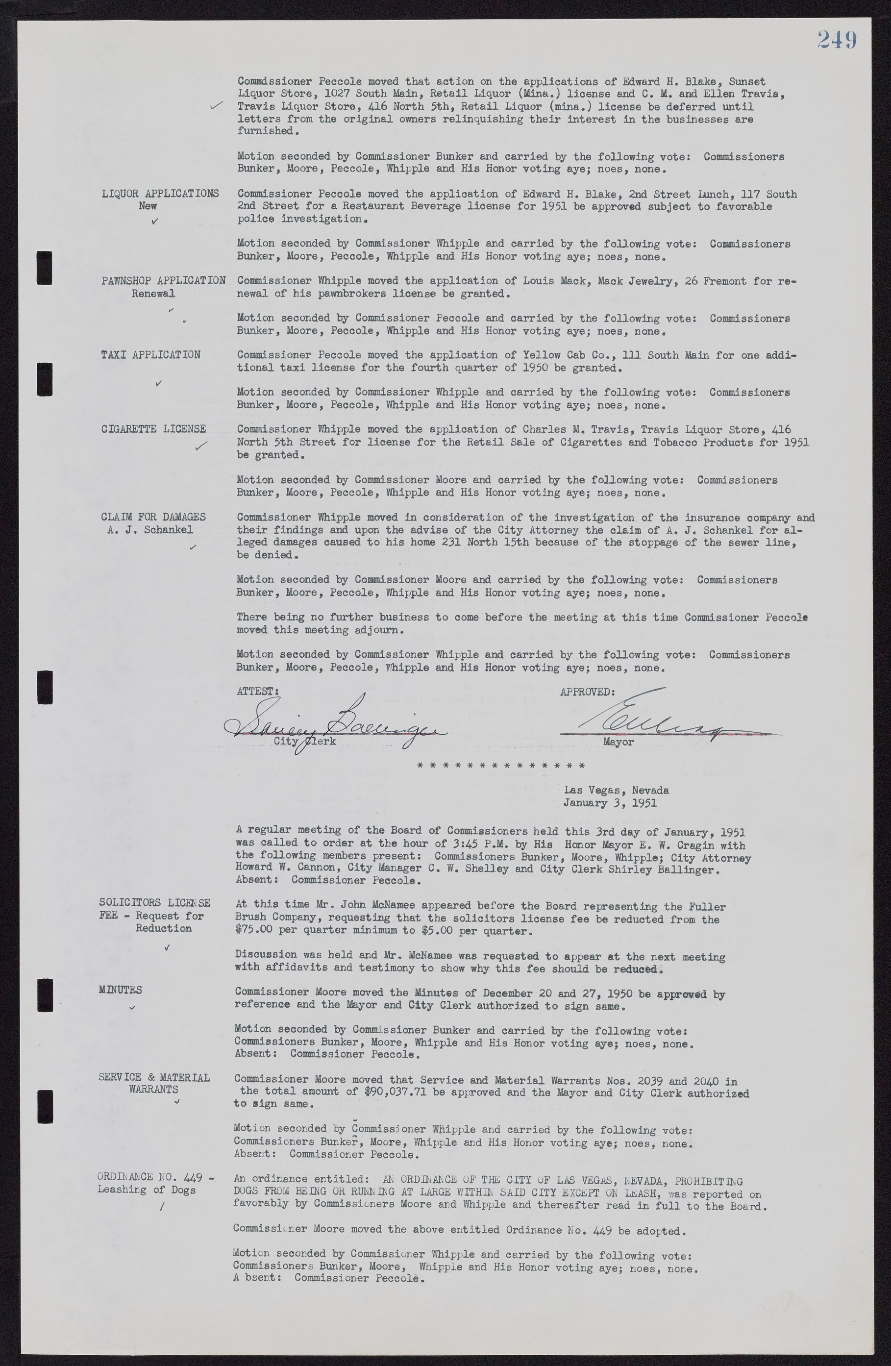 Las Vegas City Commission Minutes, November 7, 1949 to May 21, 1952, lvc000007-261