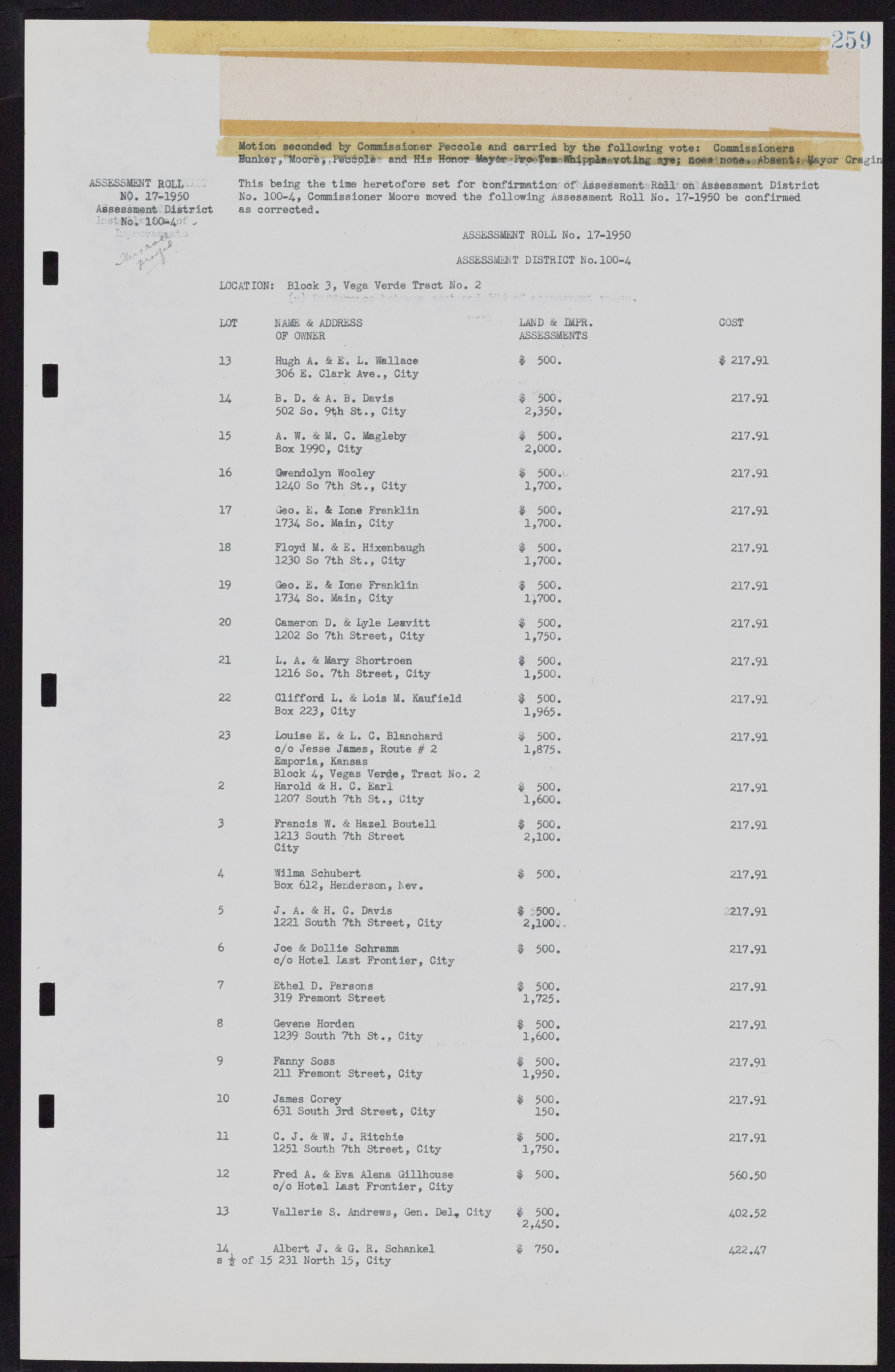 Las Vegas City Commission Minutes, November 7, 1949 to May 21, 1952, lvc000007-271