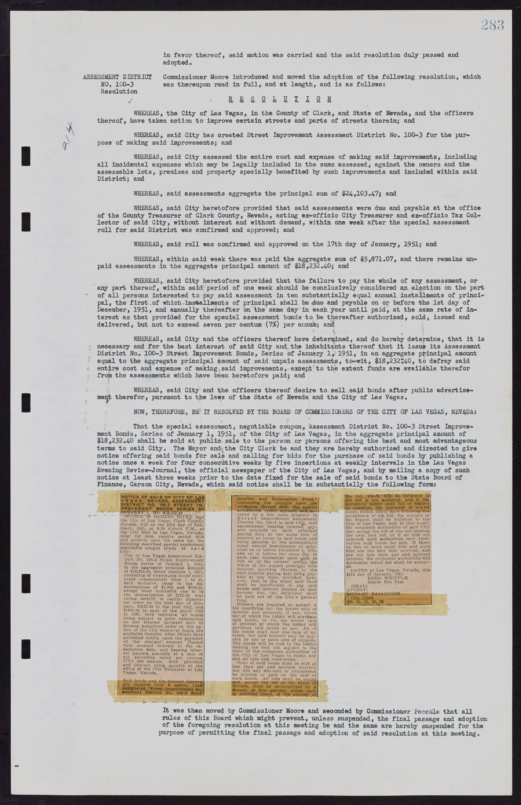 Las Vegas City Commission Minutes, November 7, 1949 to May 21, 1952, lvc000007-295