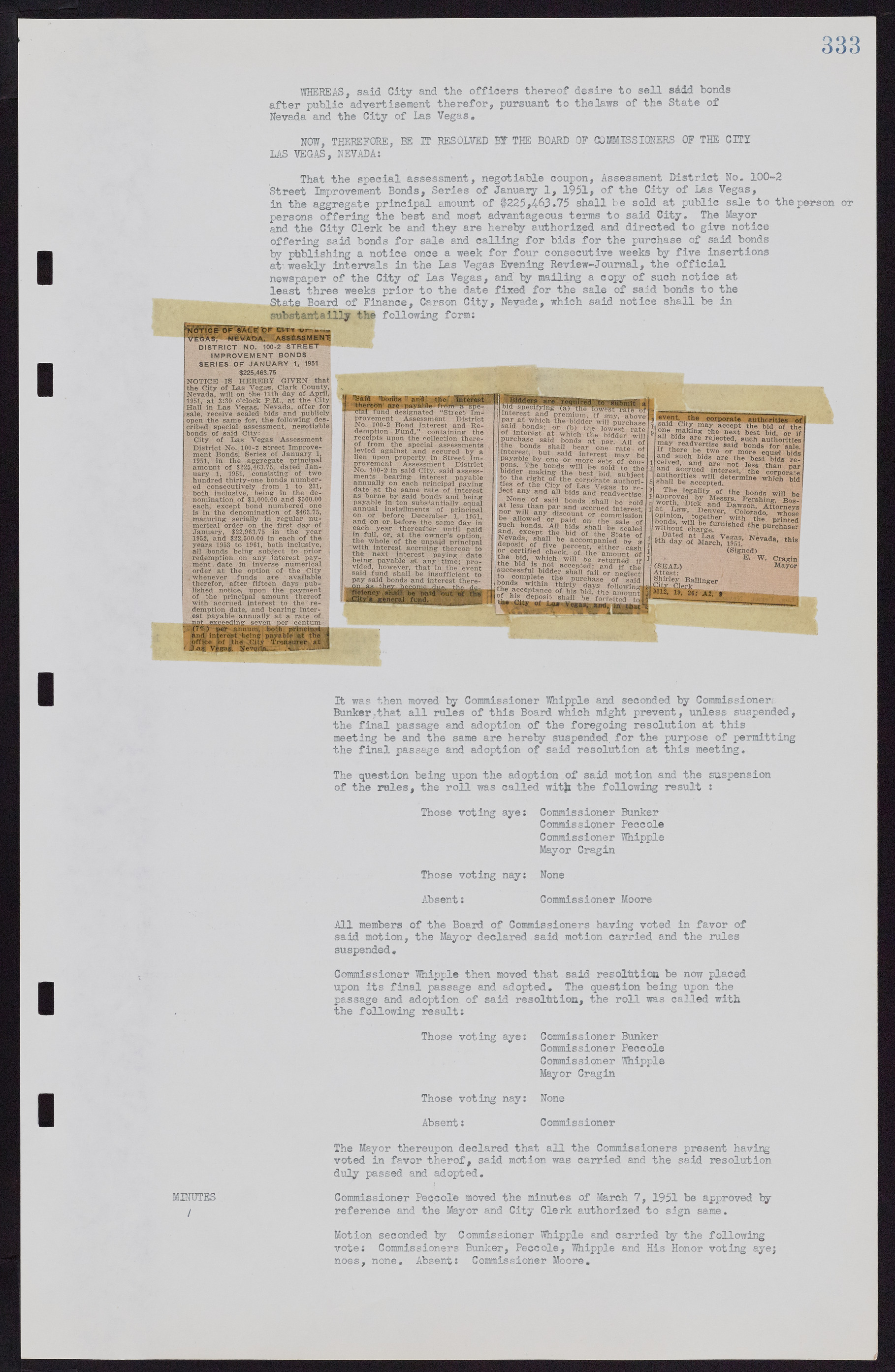 Las Vegas City Commission Minutes, November 7, 1949 to May 21, 1952, lvc000007-345