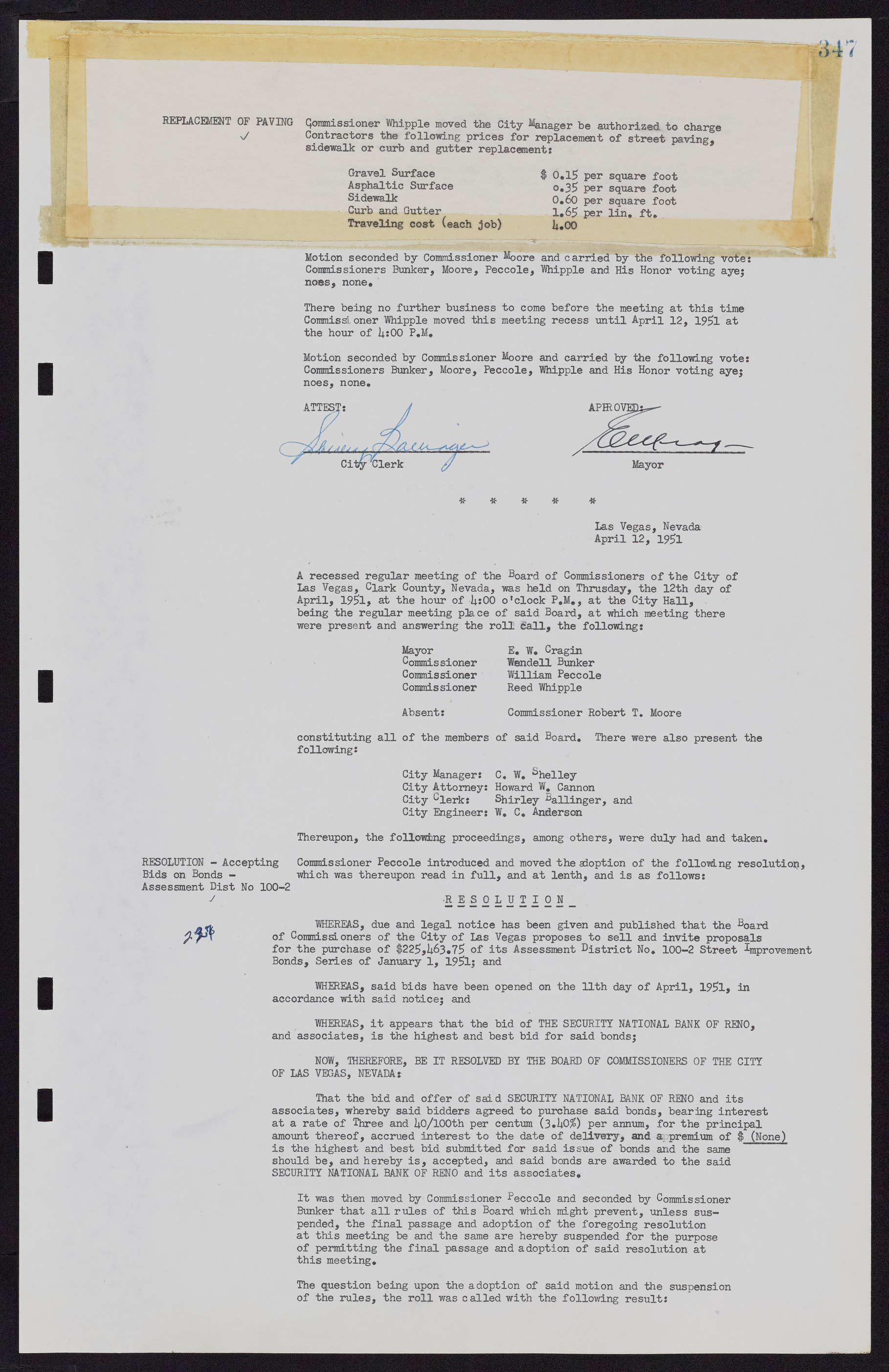 Las Vegas City Commission Minutes, November 7, 1949 to May 21, 1952, lvc000007-359