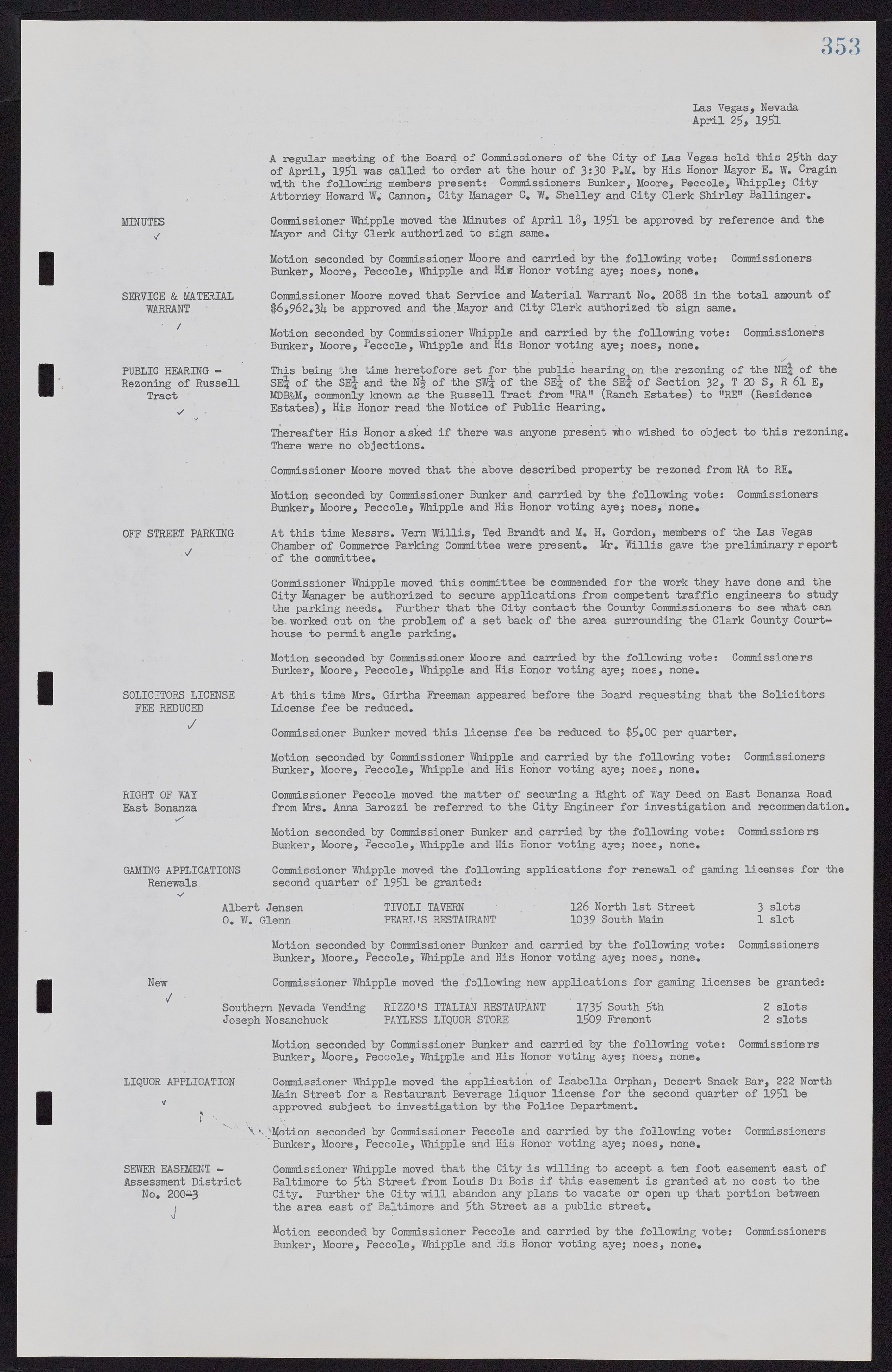 Las Vegas City Commission Minutes, November 7, 1949 to May 21, 1952, lvc000007-365