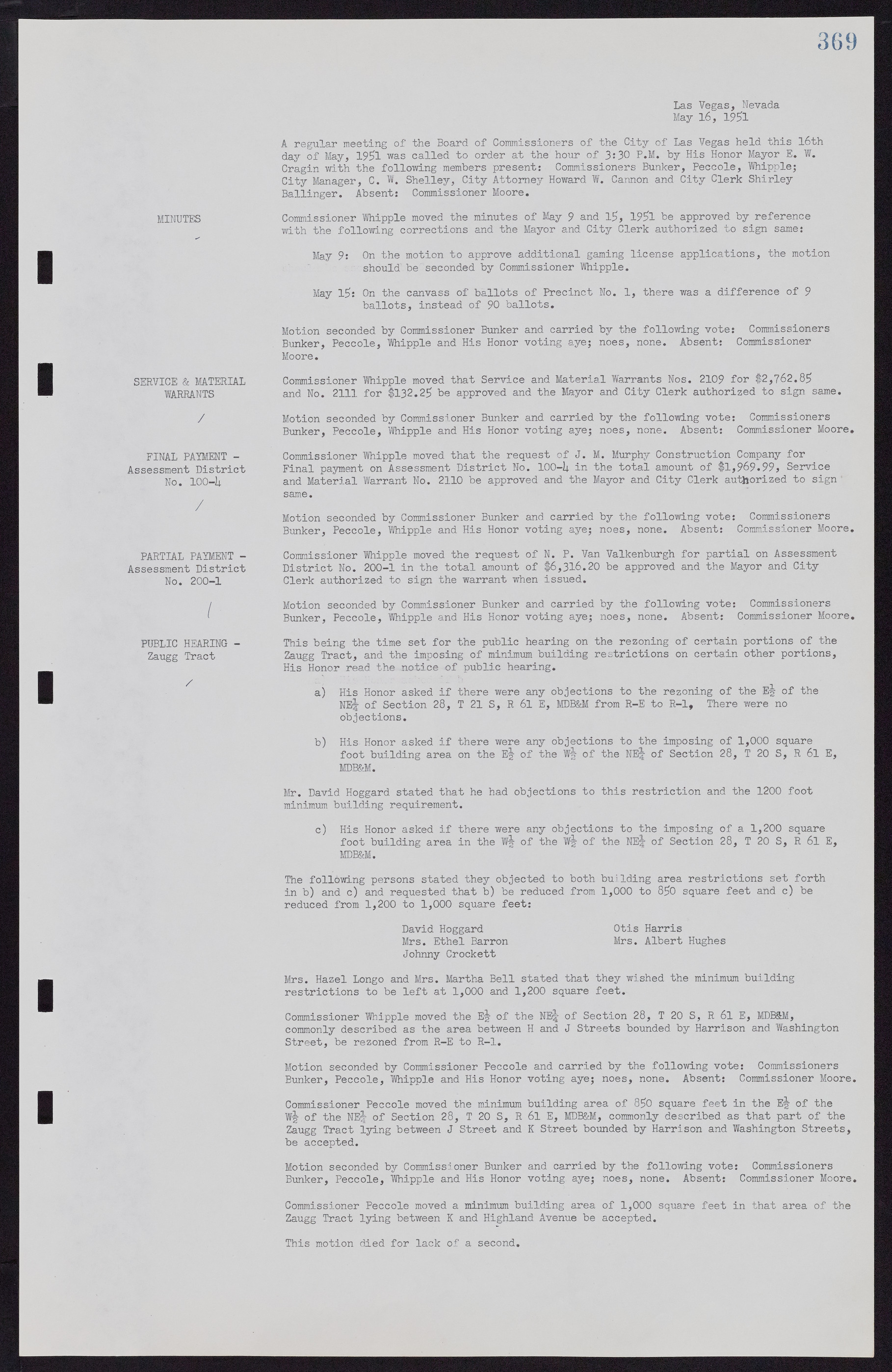 Las Vegas City Commission Minutes, November 7, 1949 to May 21, 1952, lvc000007-381