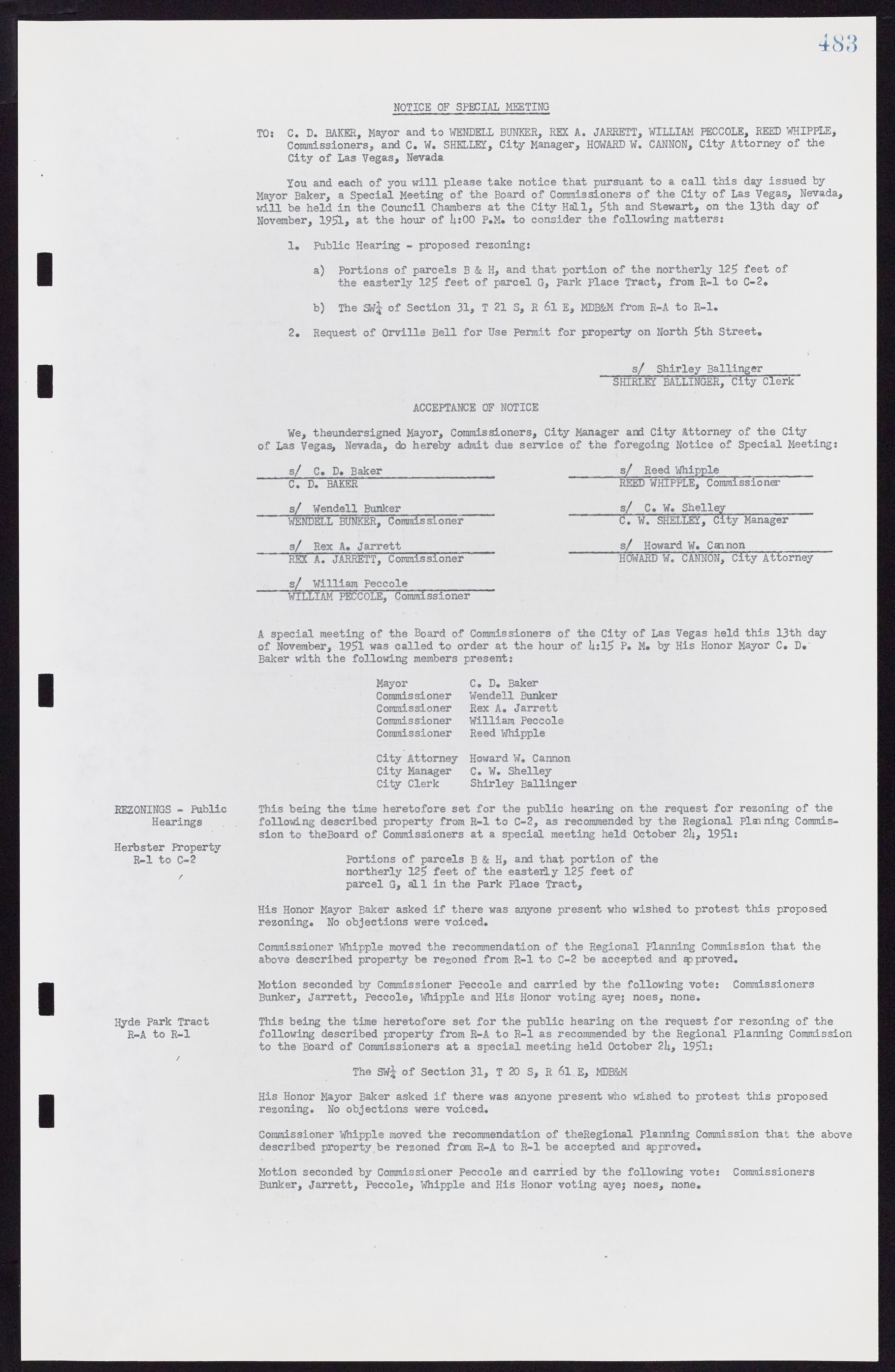 Las Vegas City Commission Minutes, November 7, 1949 to May 21, 1952, lvc000007-499