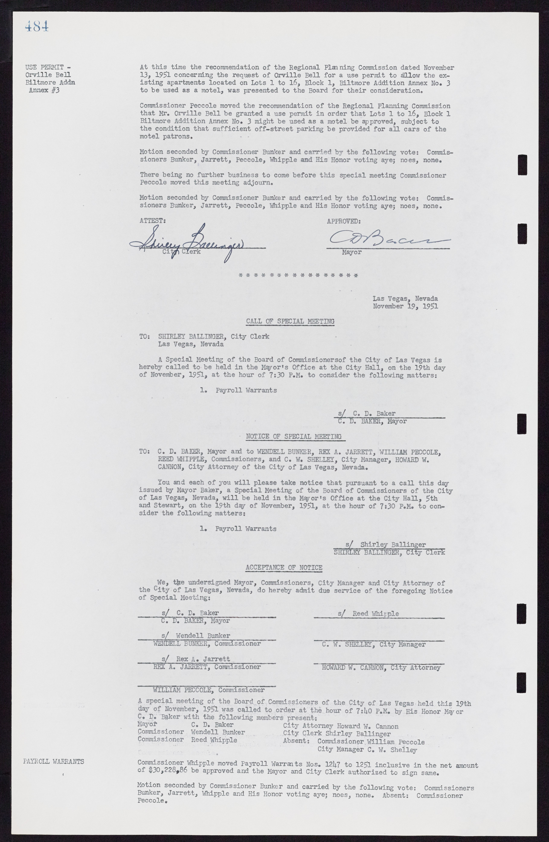 Las Vegas City Commission Minutes, November 7, 1949 to May 21, 1952, lvc000007-500