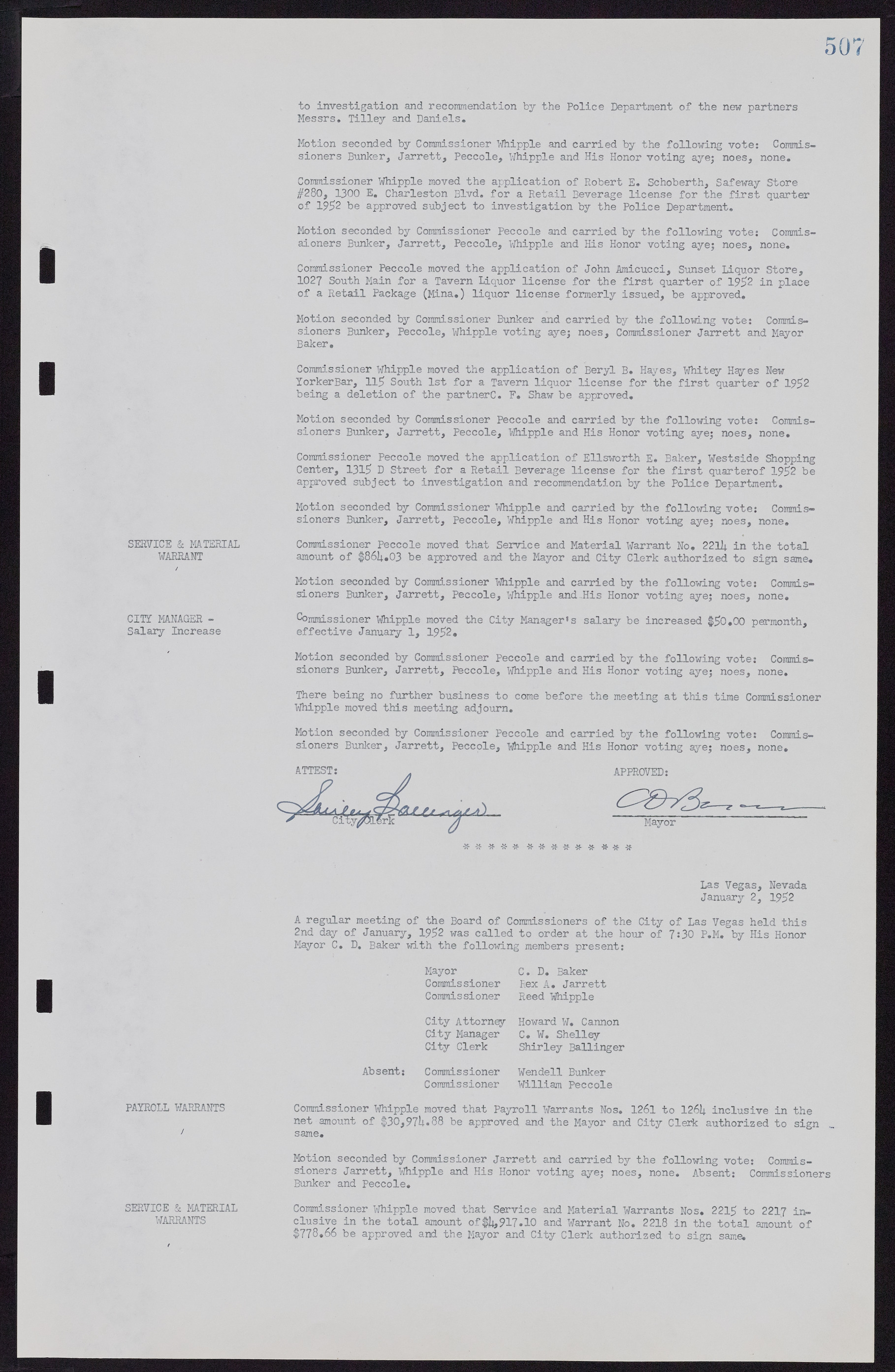 Las Vegas City Commission Minutes, November 7, 1949 to May 21, 1952, lvc000007-525