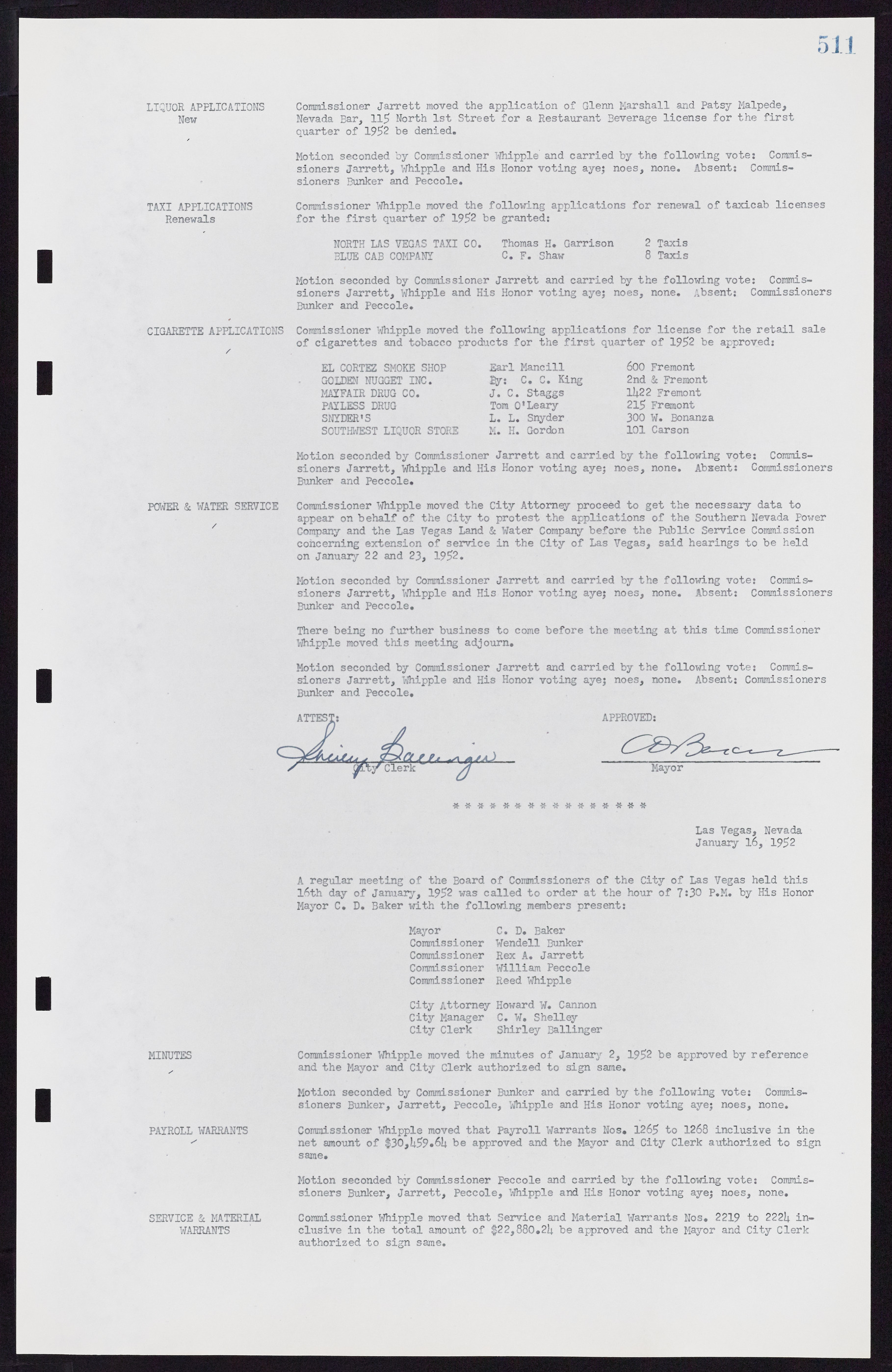 Las Vegas City Commission Minutes, November 7, 1949 to May 21, 1952, lvc000007-529