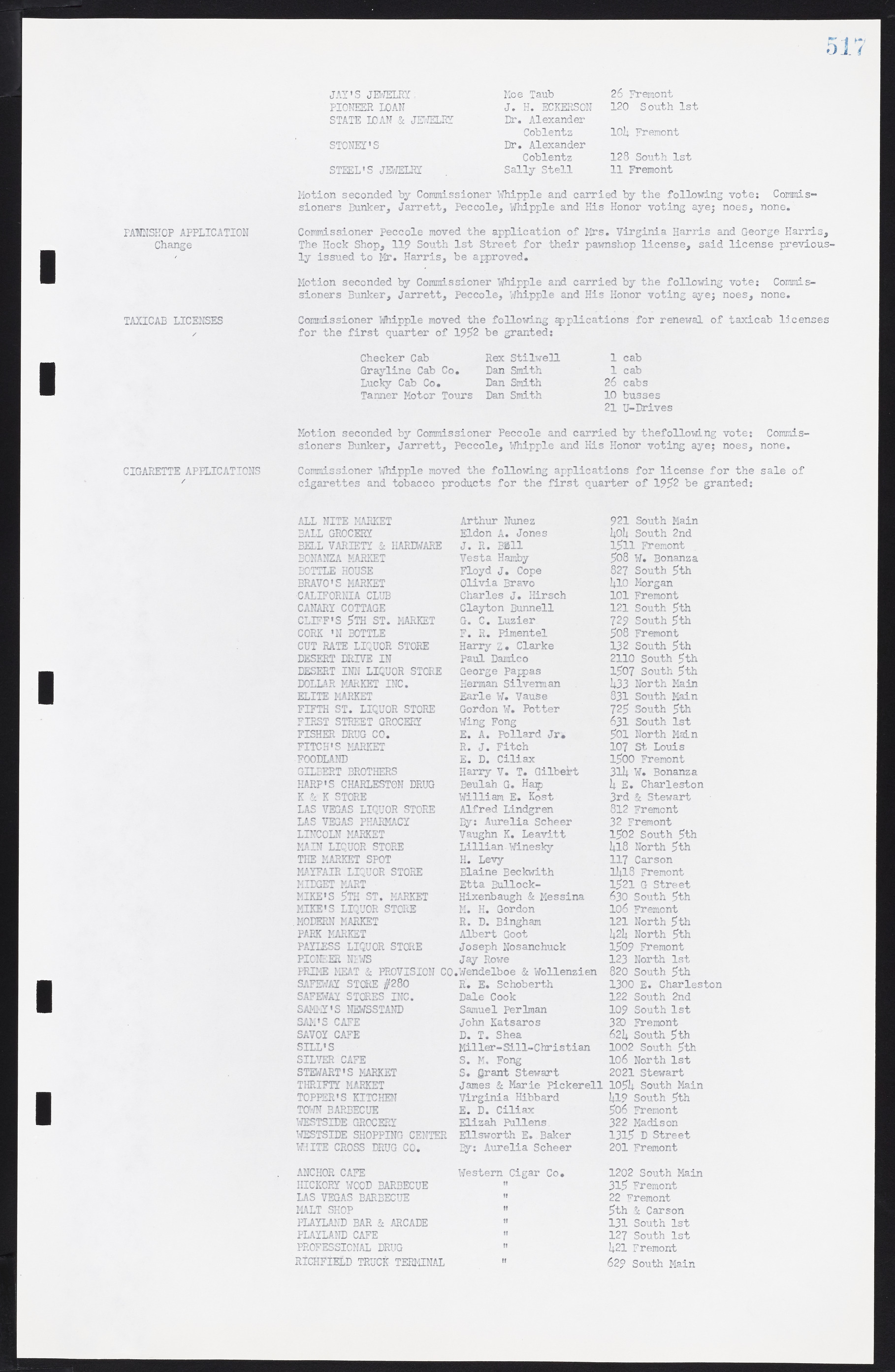 Las Vegas City Commission Minutes, November 7, 1949 to May 21, 1952, lvc000007-535