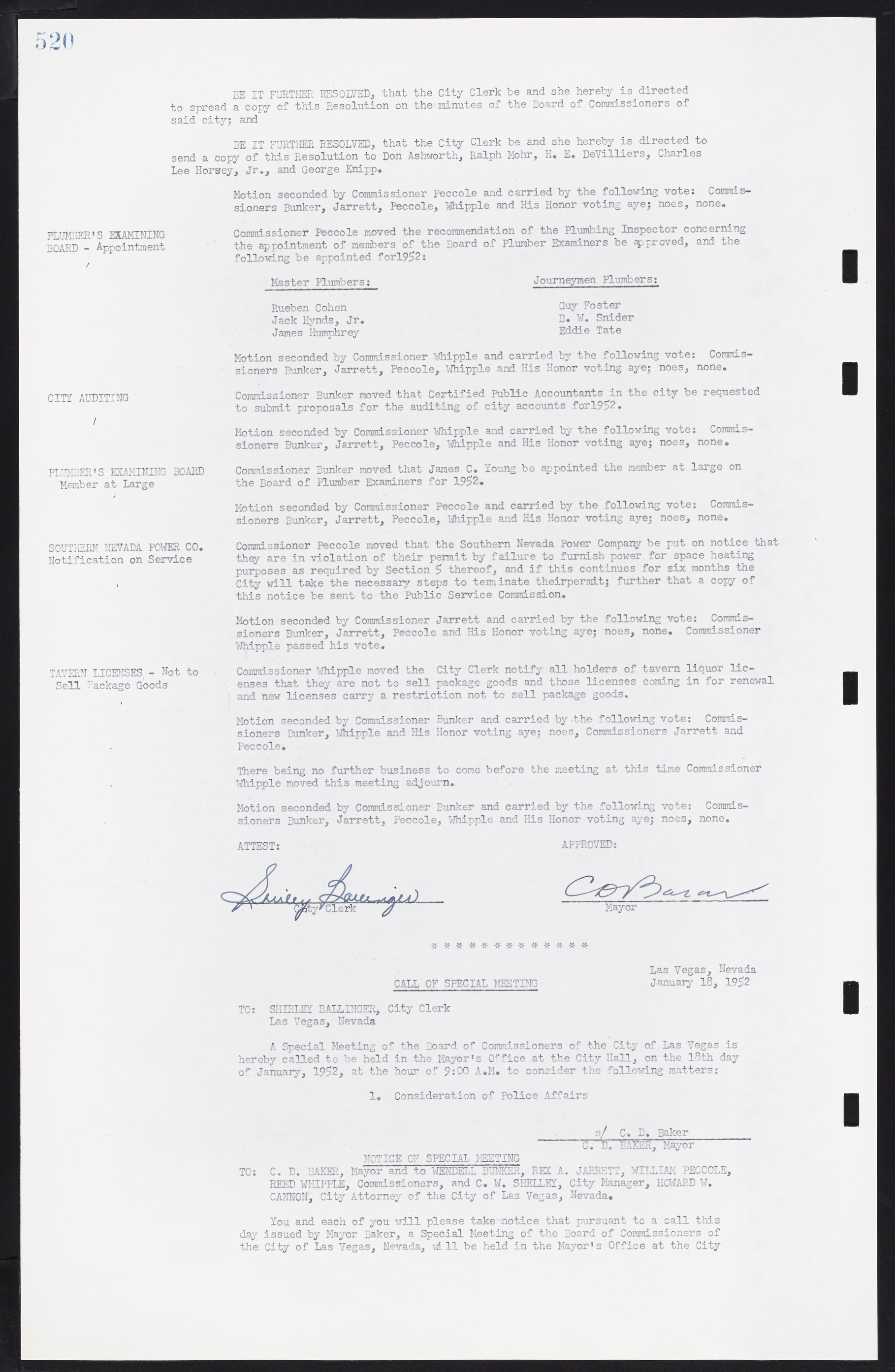 Las Vegas City Commission Minutes, November 7, 1949 to May 21, 1952, lvc000007-538