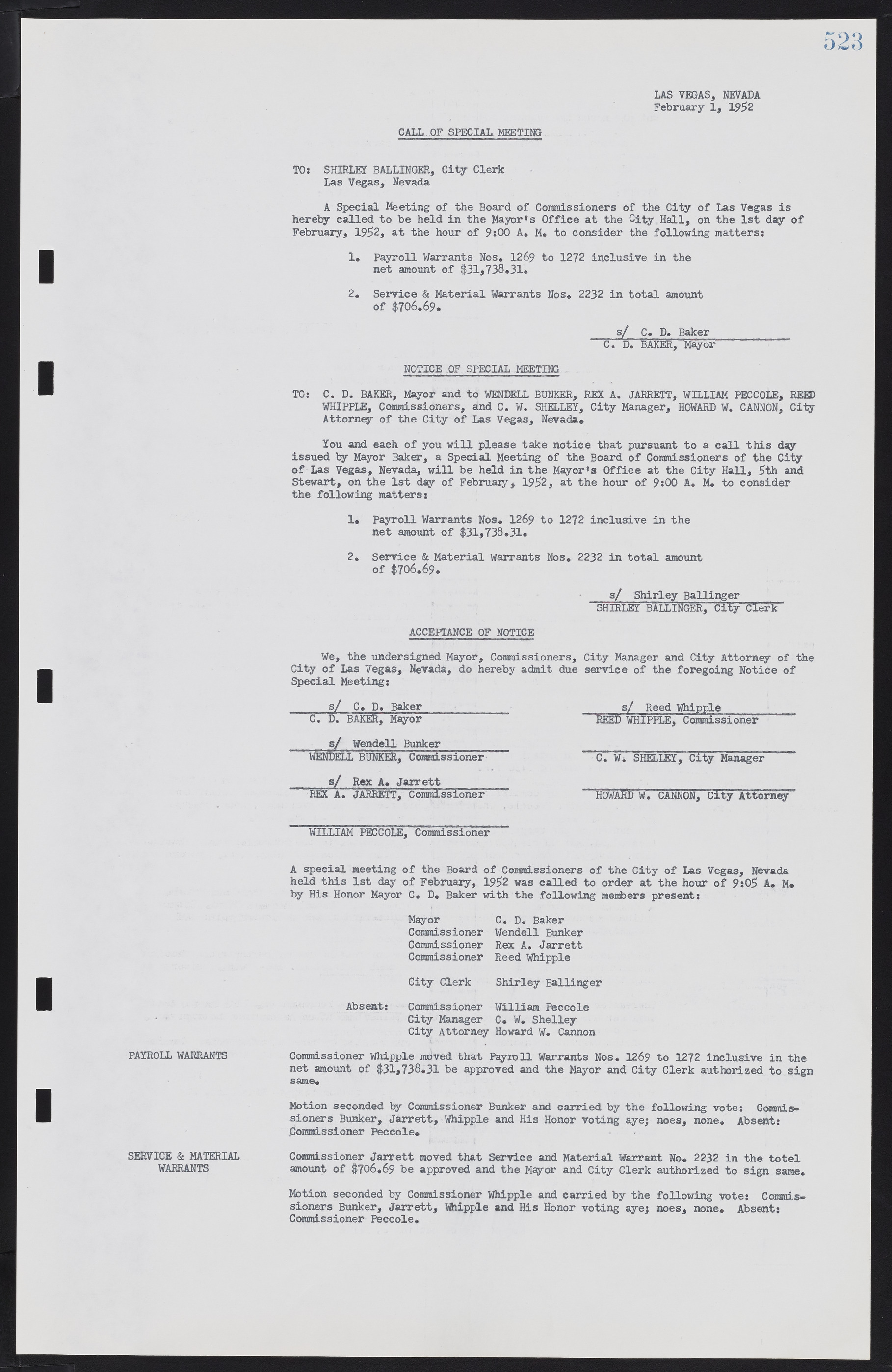 Las Vegas City Commission Minutes, November 7, 1949 to May 21, 1952, lvc000007-541