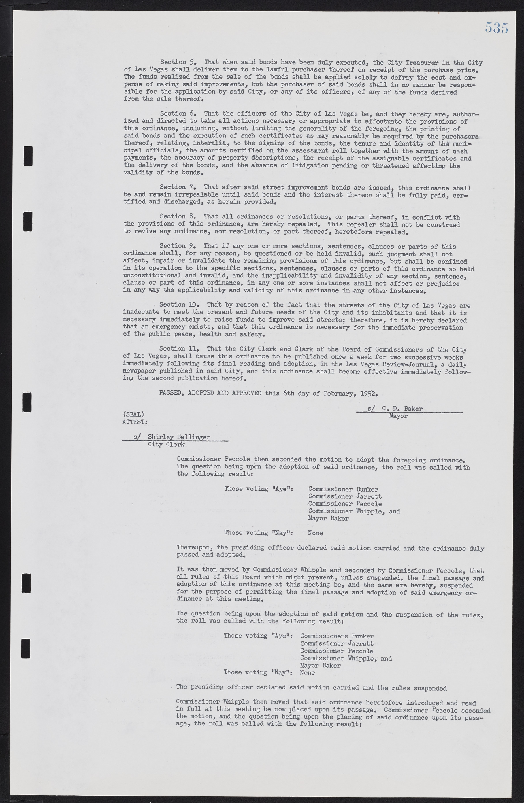 Las Vegas City Commission Minutes, November 7, 1949 to May 21, 1952, lvc000007-553