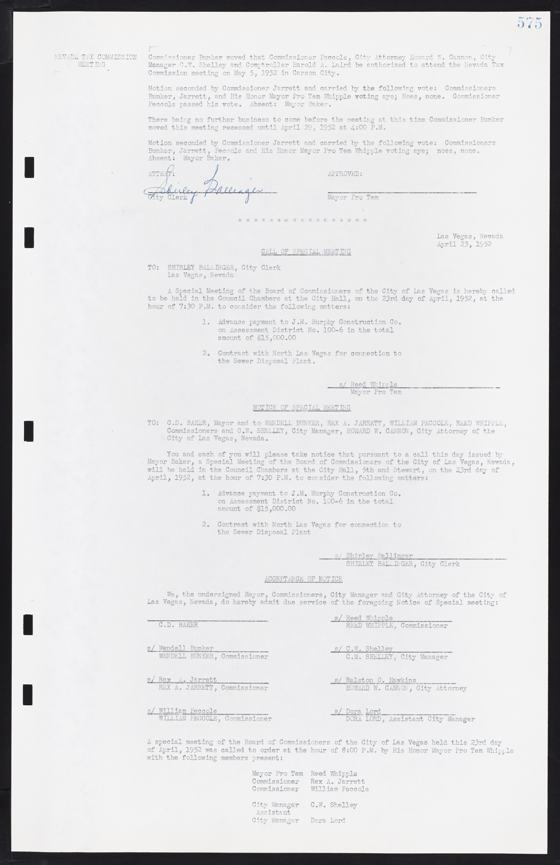 Las Vegas City Commission Minutes, November 7, 1949 to May 21, 1952, lvc000007-593