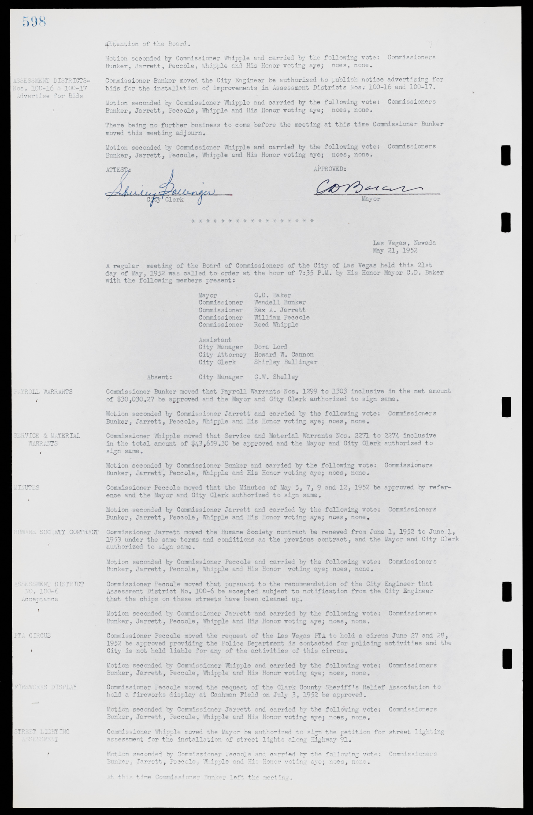 Las Vegas City Commission Minutes, November 7, 1949 to May 21, 1952, lvc000007-616