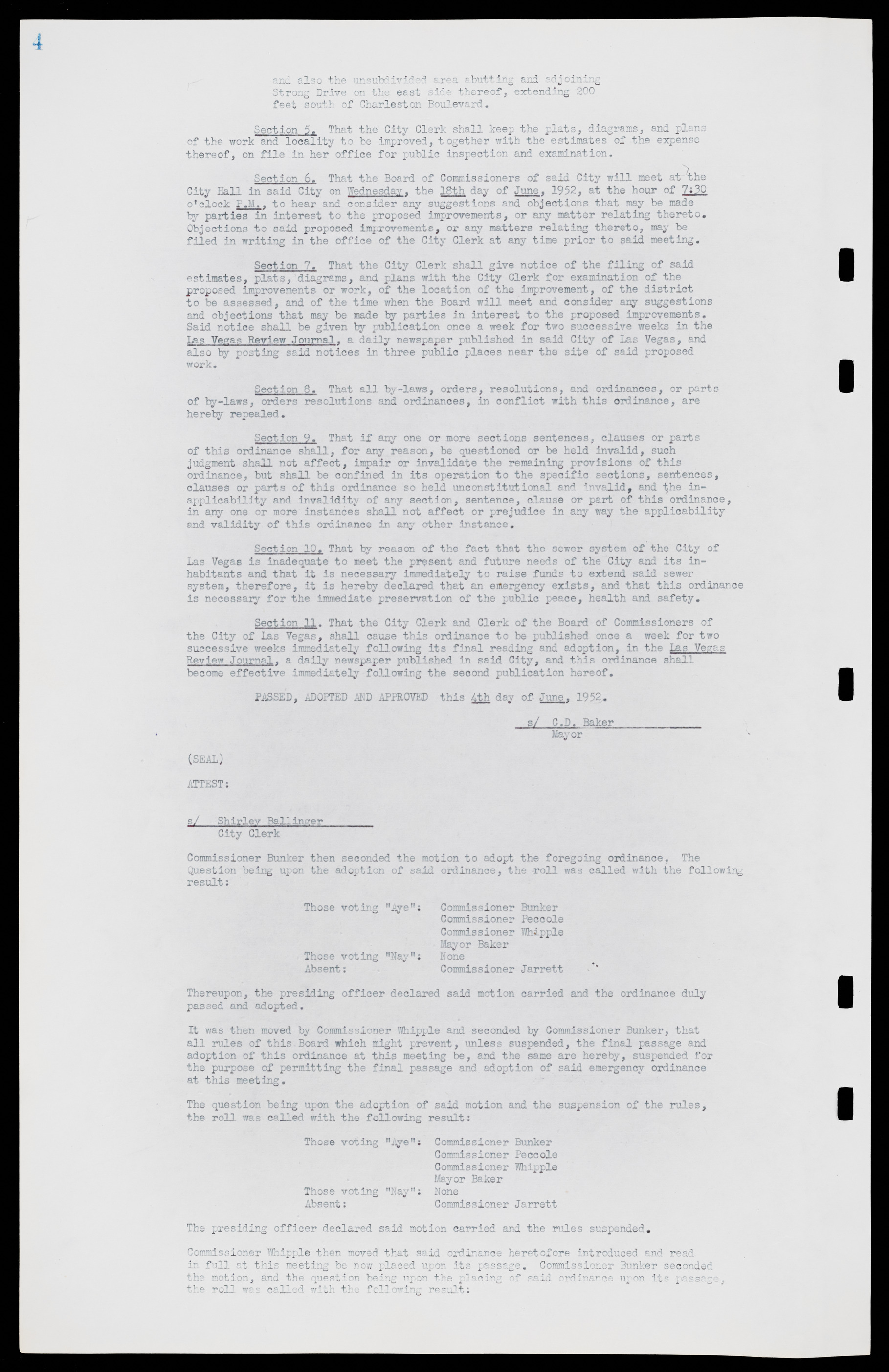 Las Vegas City Commission Minutes, May 26, 1952 to February 17, 1954, lvc000008-8