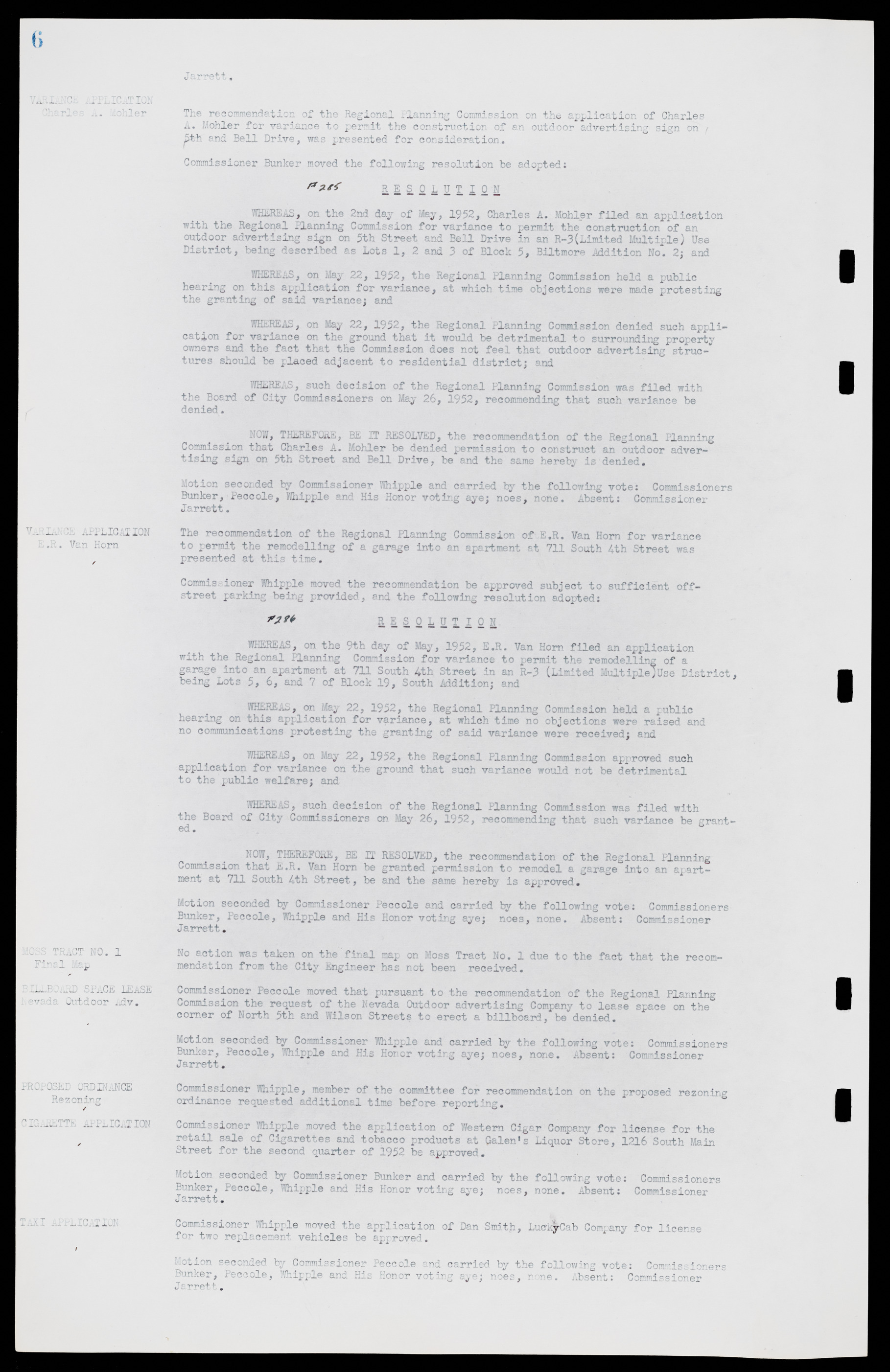 Las Vegas City Commission Minutes, May 26, 1952 to February 17, 1954, lvc000008-10