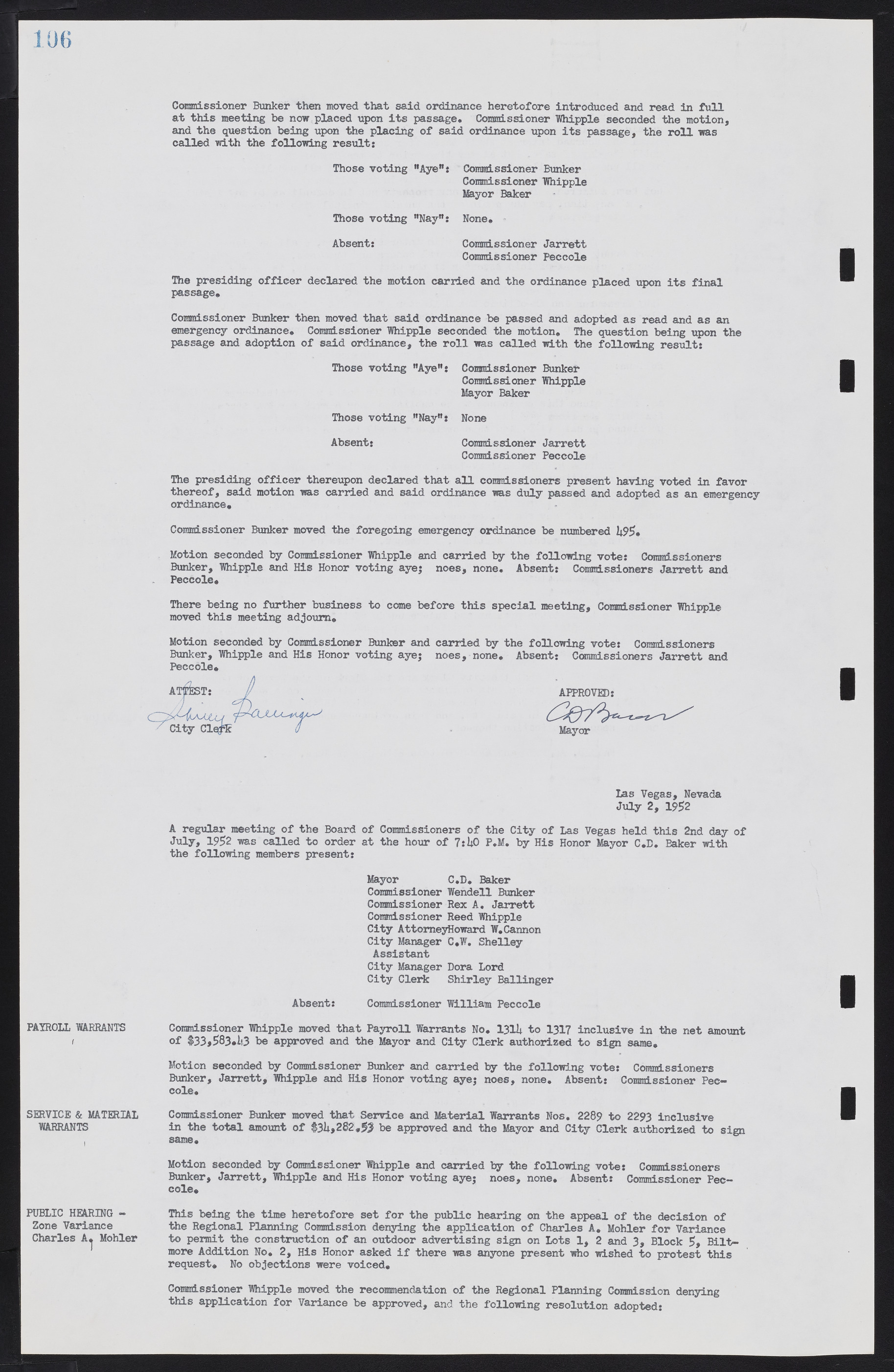 Las Vegas City Commission Minutes, May 26, 1952 to February 17, 1954, lvc000008-110