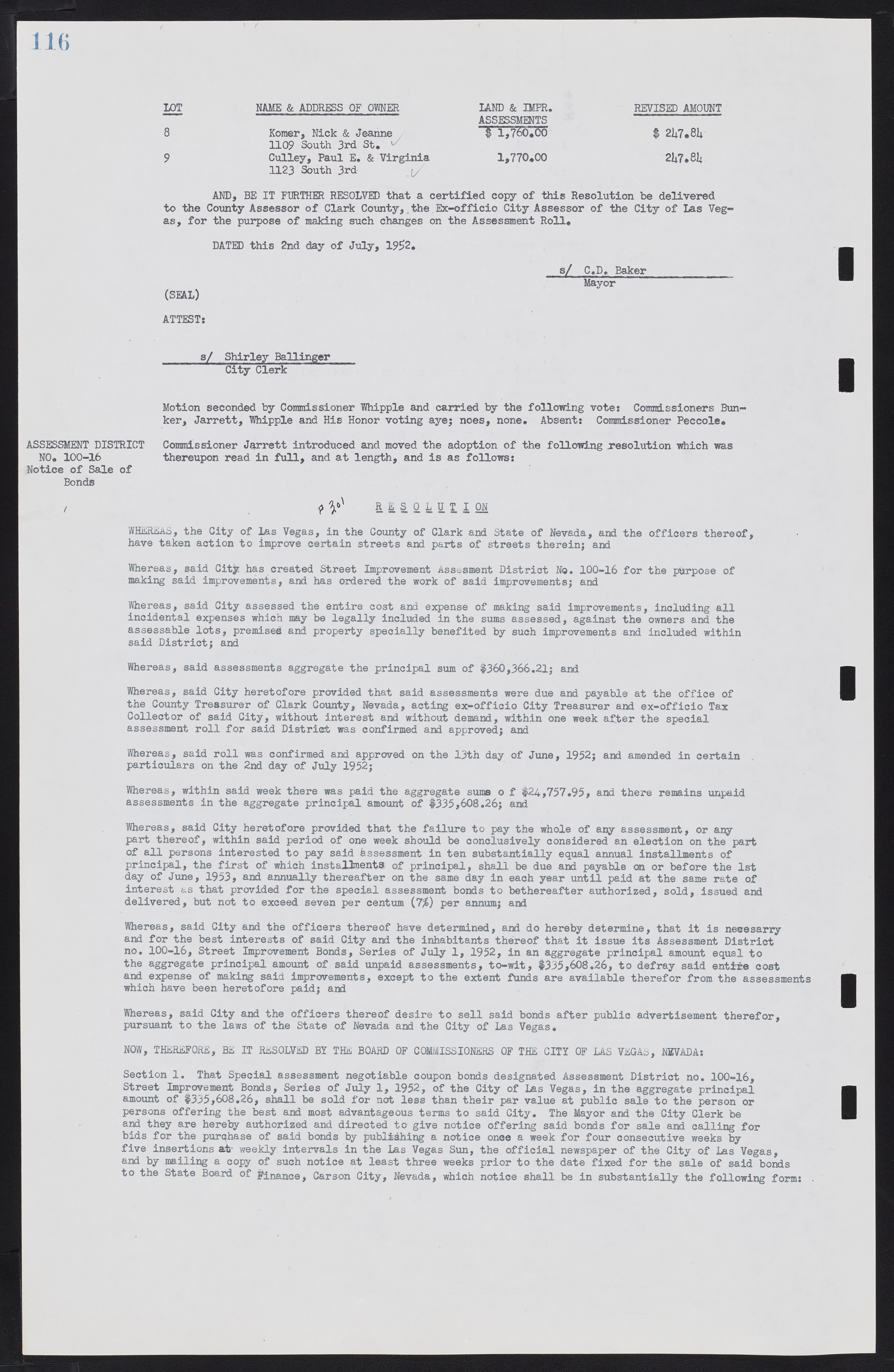 Las Vegas City Commission Minutes, May 26, 1952 to February 17, 1954, lvc000008-122