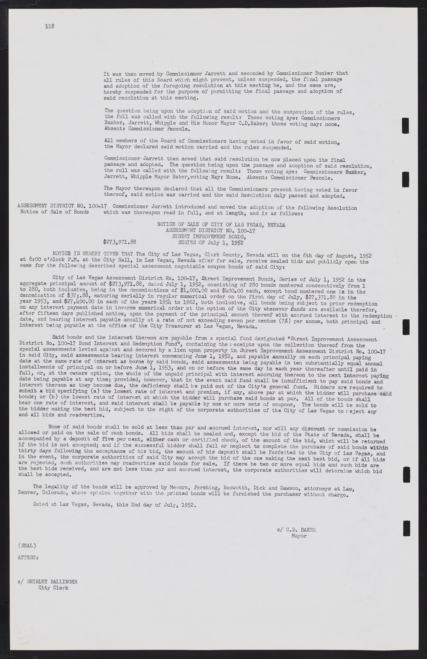 Las Vegas City Commission Minutes, May 26, 1952 to February 17, 1954, lvc000008-124