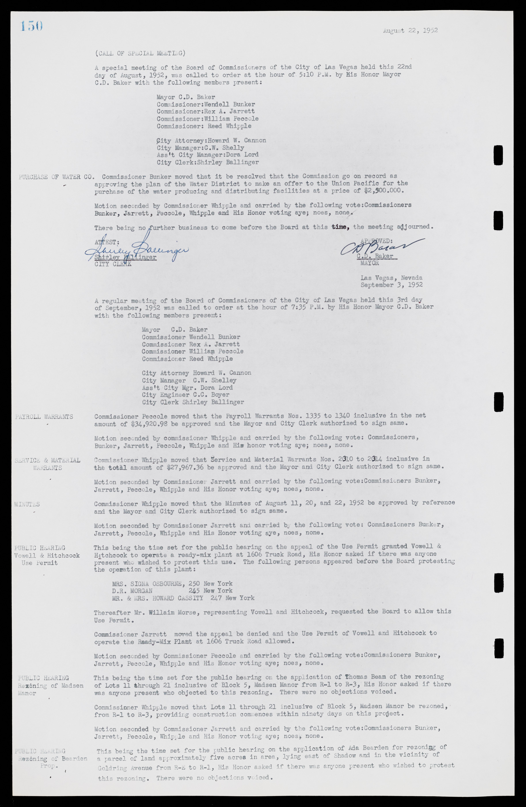 Las Vegas City Commission Minutes, May 26, 1952 to February 17, 1954, lvc000008-164