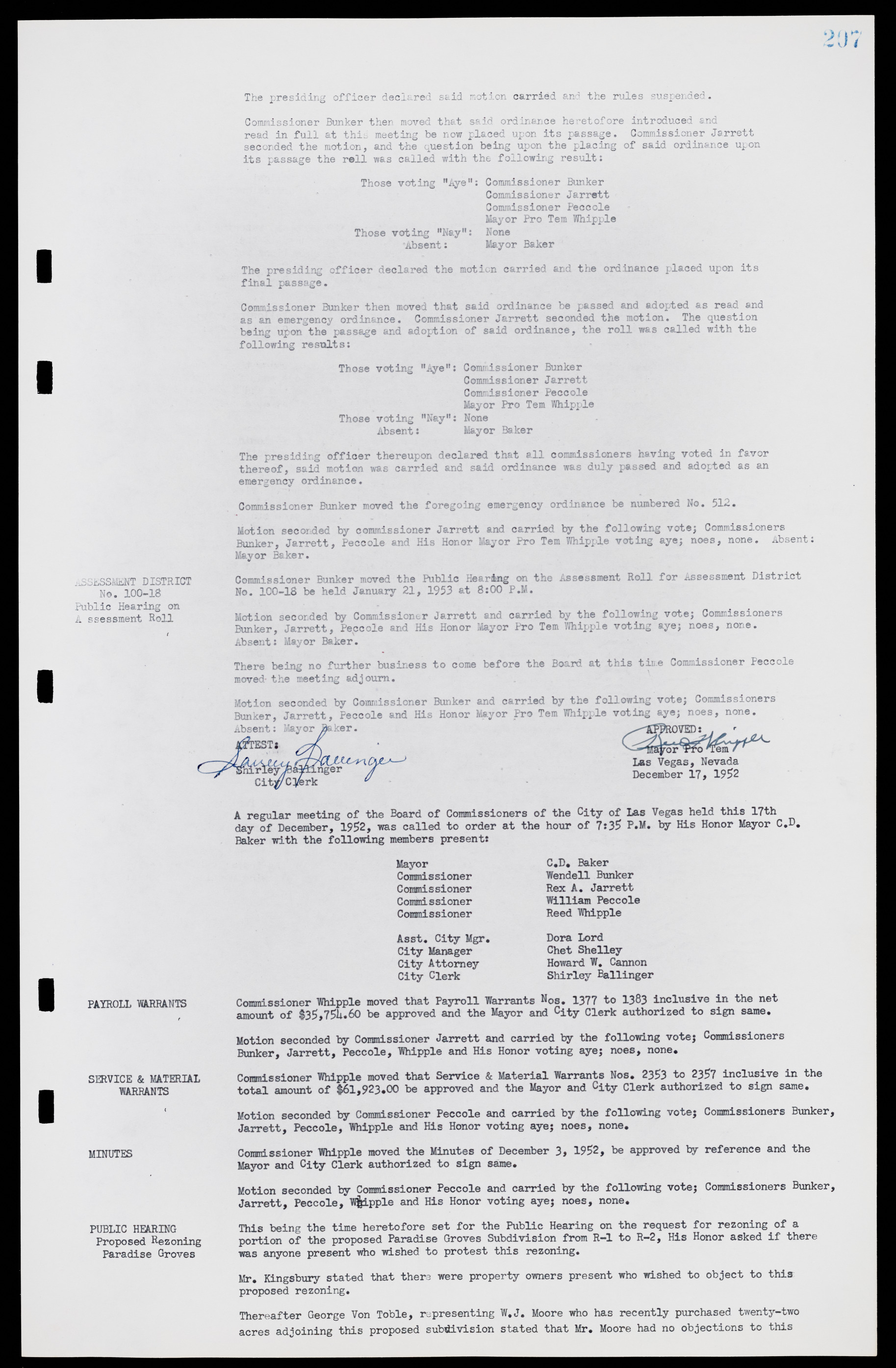 Las Vegas City Commission Minutes, May 26, 1952 to February 17, 1954, lvc000008-221