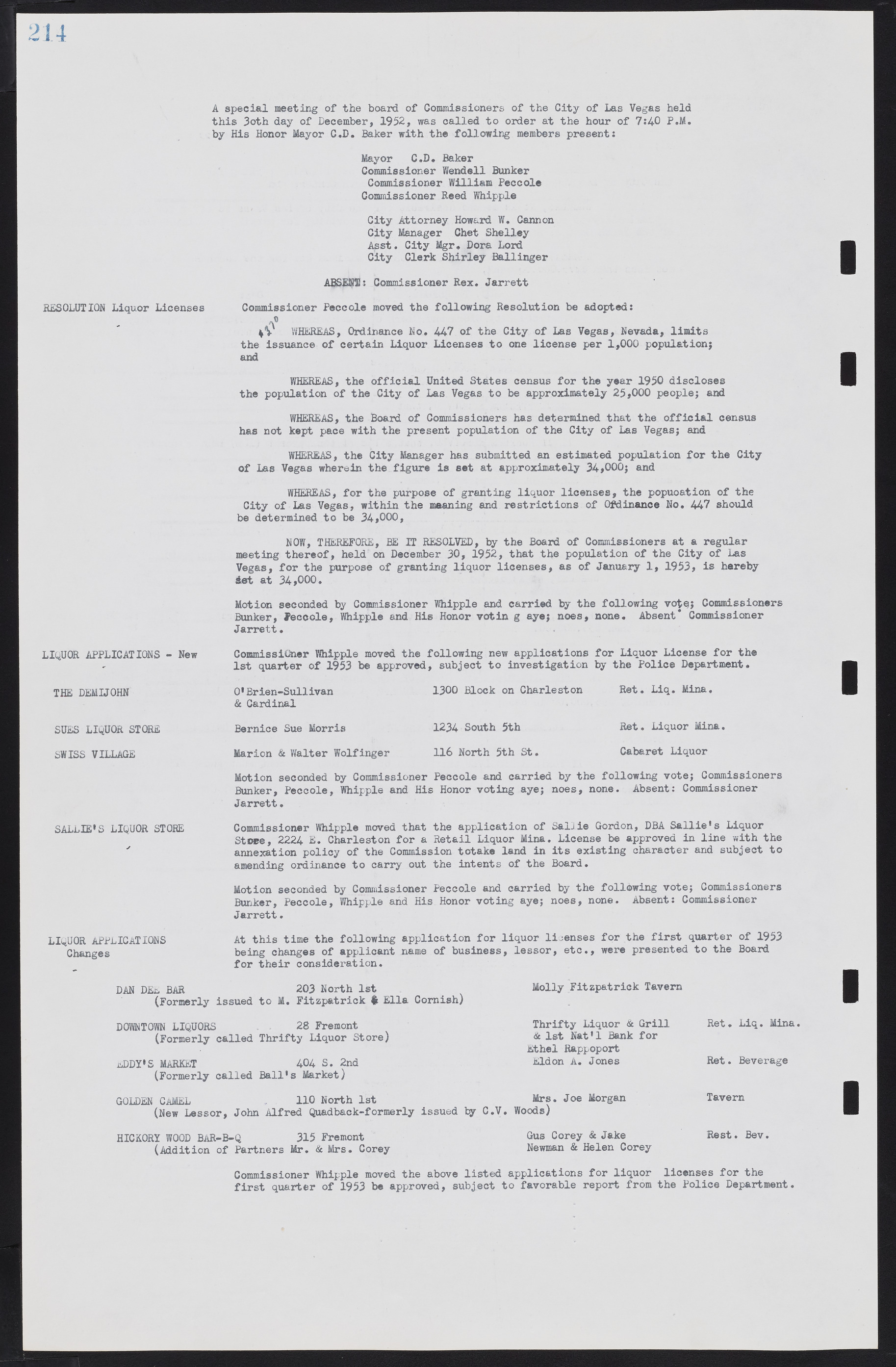 Las Vegas City Commission Minutes, May 26, 1952 to February 17, 1954, lvc000008-228