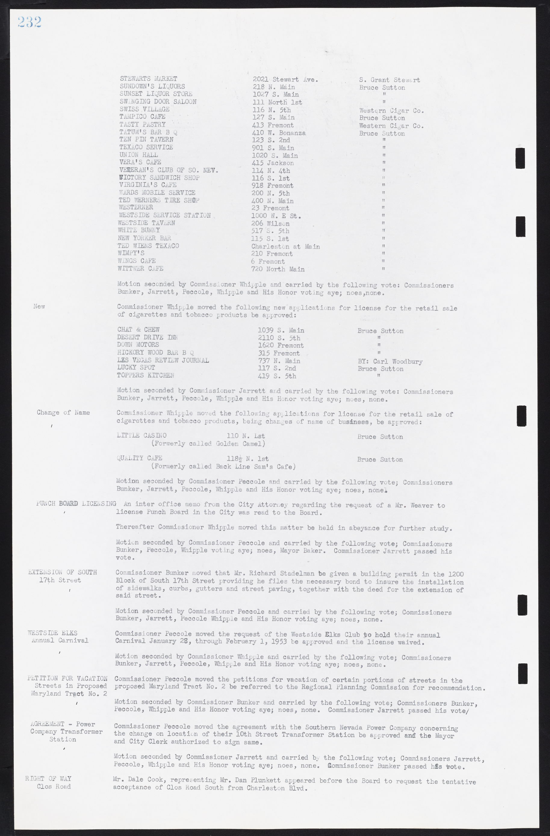 Las Vegas City Commission Minutes, May 26, 1952 to February 17, 1954, lvc000008-248