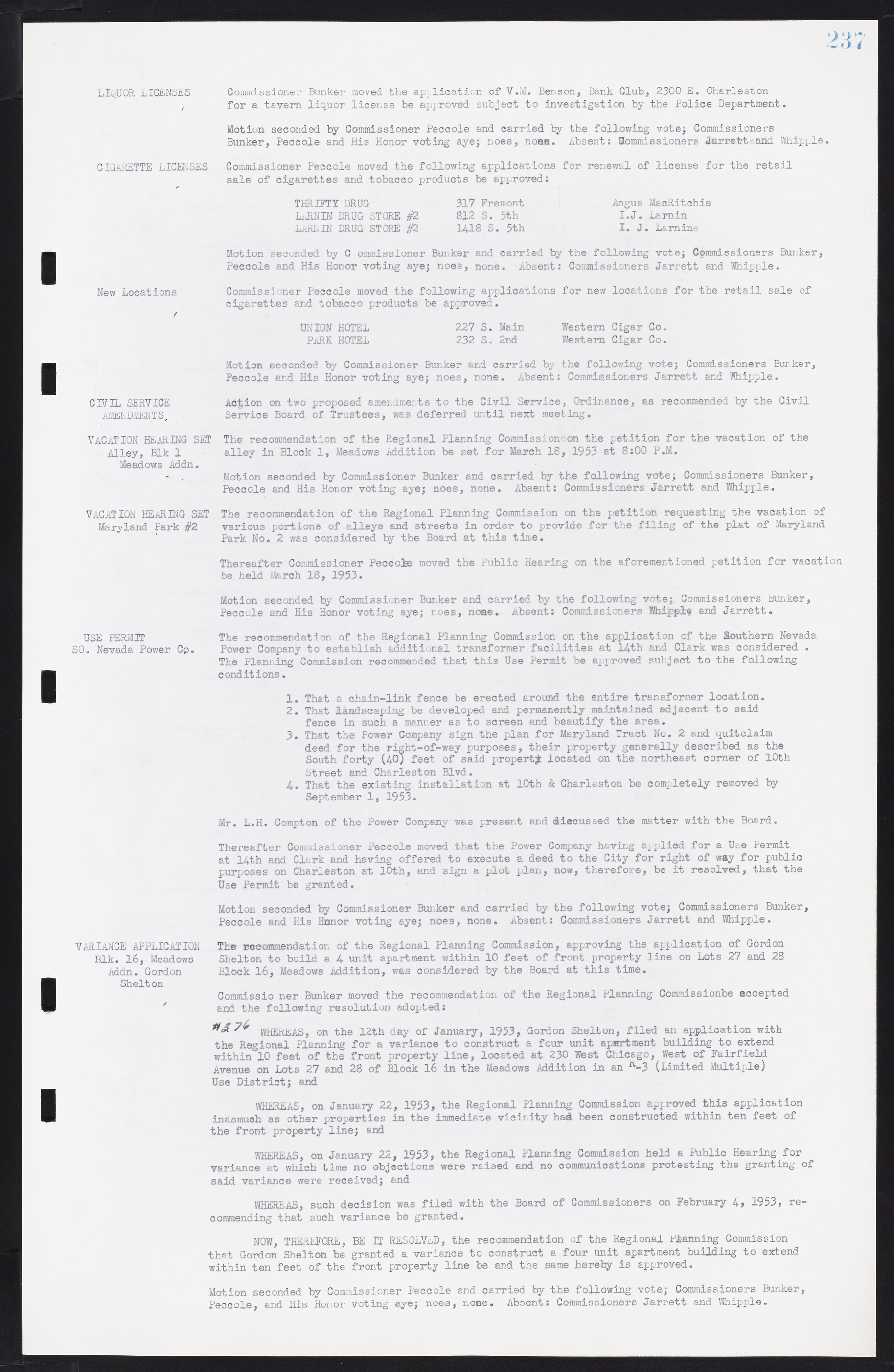 Las Vegas City Commission Minutes, May 26, 1952 to February 17, 1954, lvc000008-253