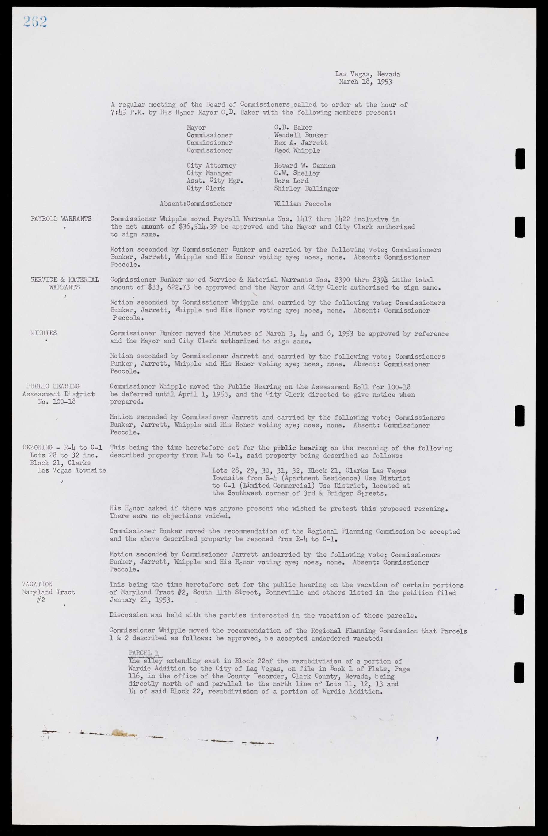 Las Vegas City Commission Minutes, May 26, 1952 to February 17, 1954, lvc000008-278