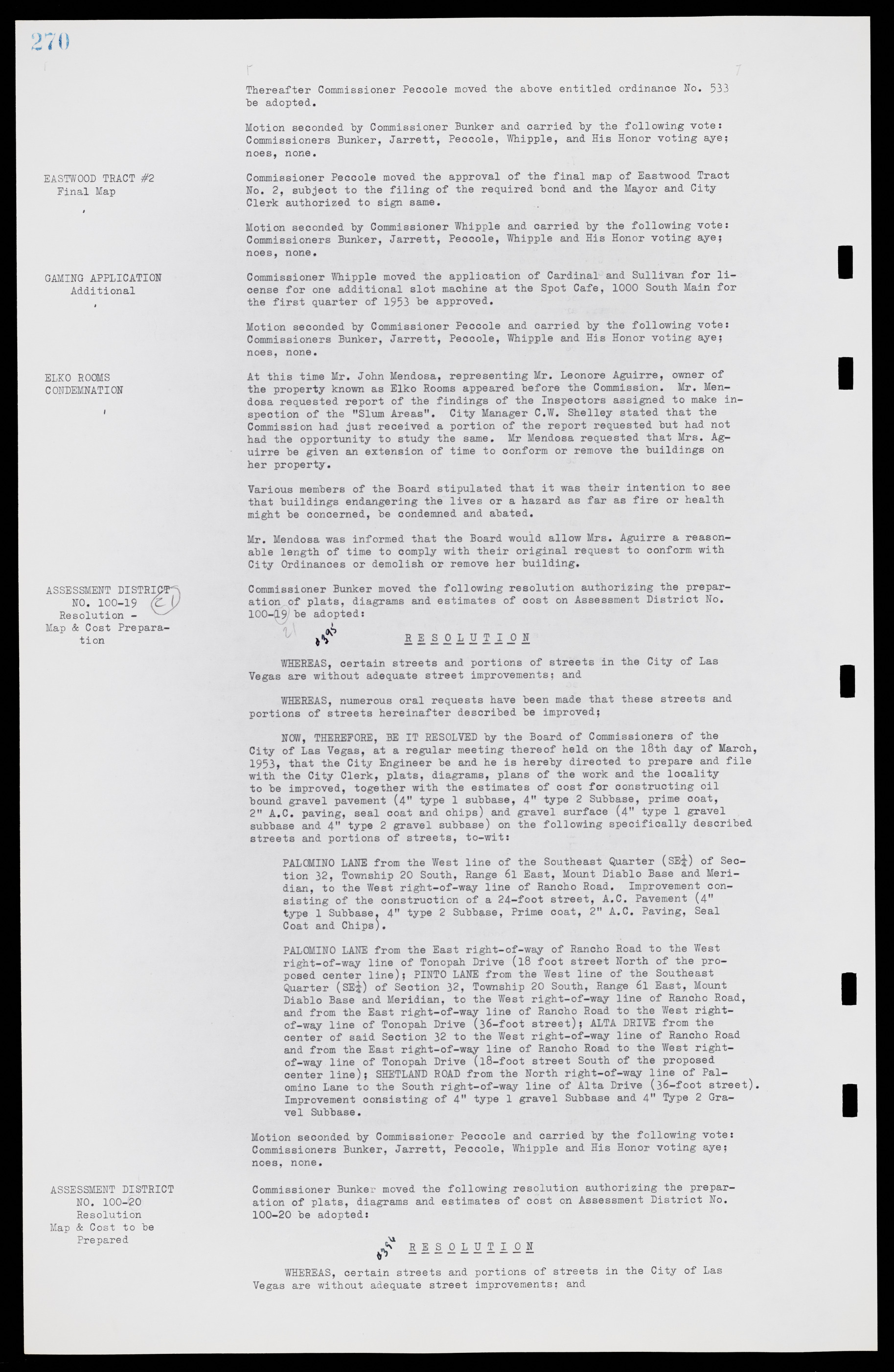 Las Vegas City Commission Minutes, May 26, 1952 to February 17, 1954, lvc000008-286