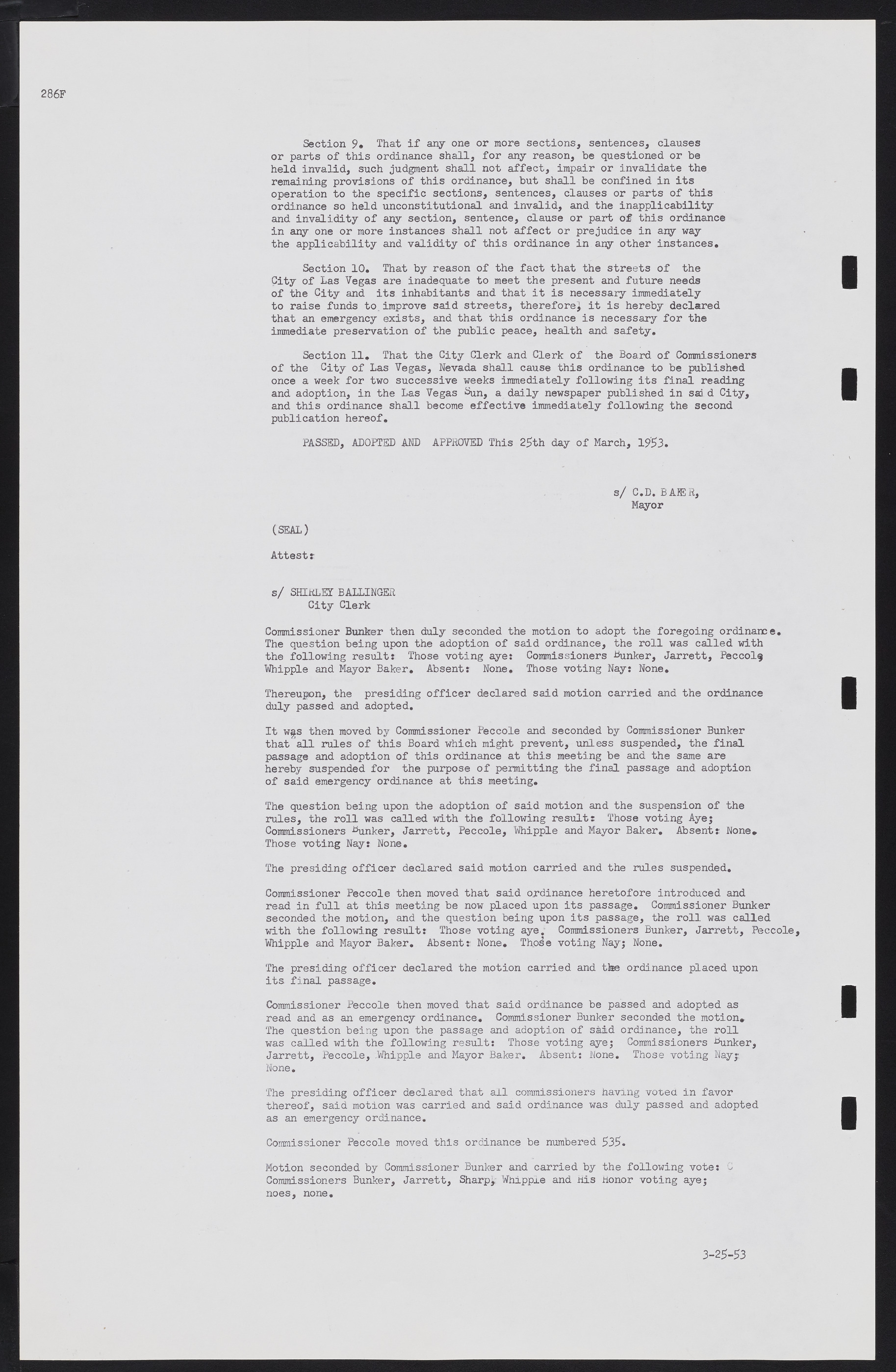 Las Vegas City Commission Minutes, May 26, 1952 to February 17, 1954, lvc000008-308