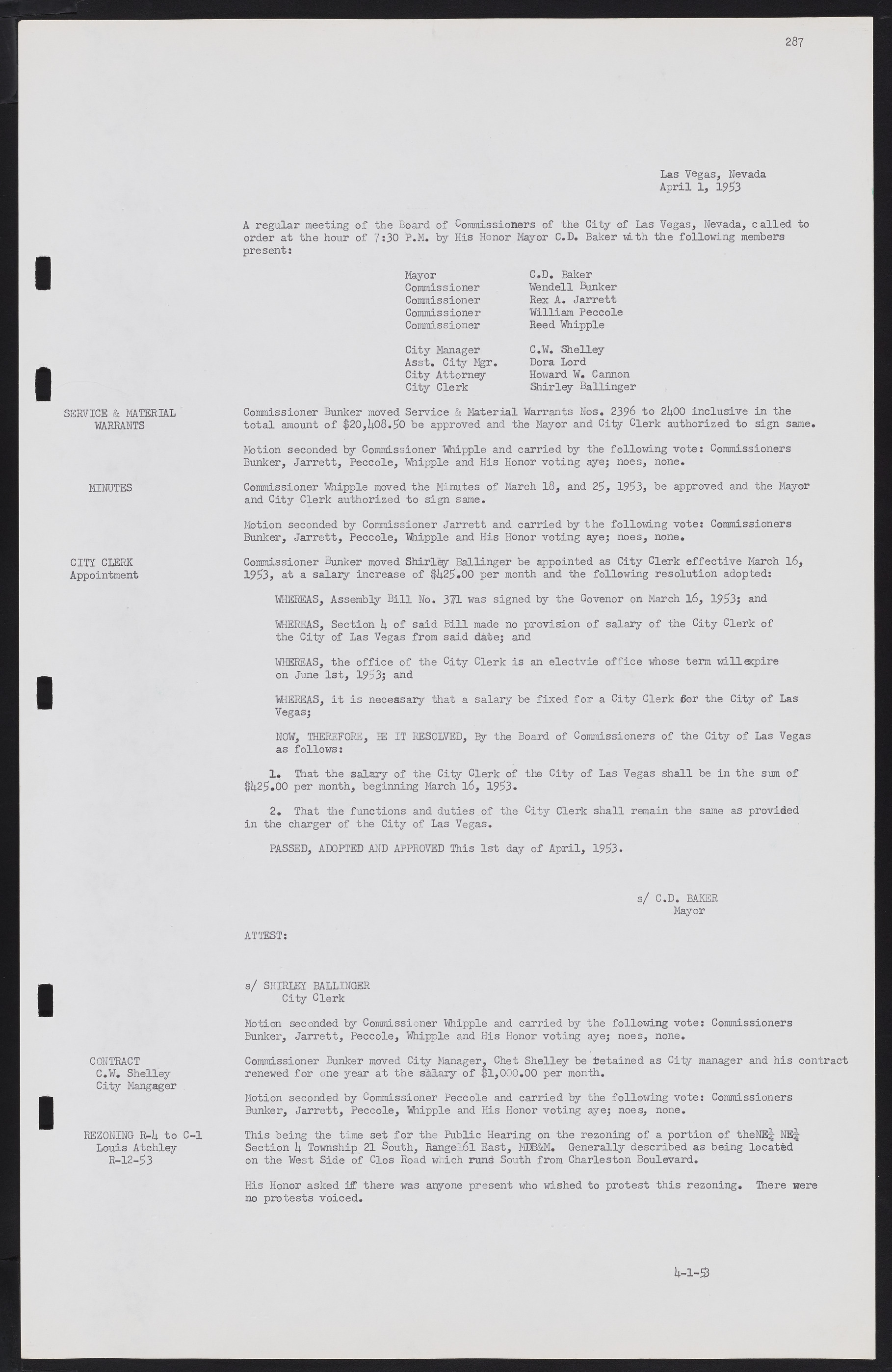 Las Vegas City Commission Minutes, May 26, 1952 to February 17, 1954, lvc000008-315