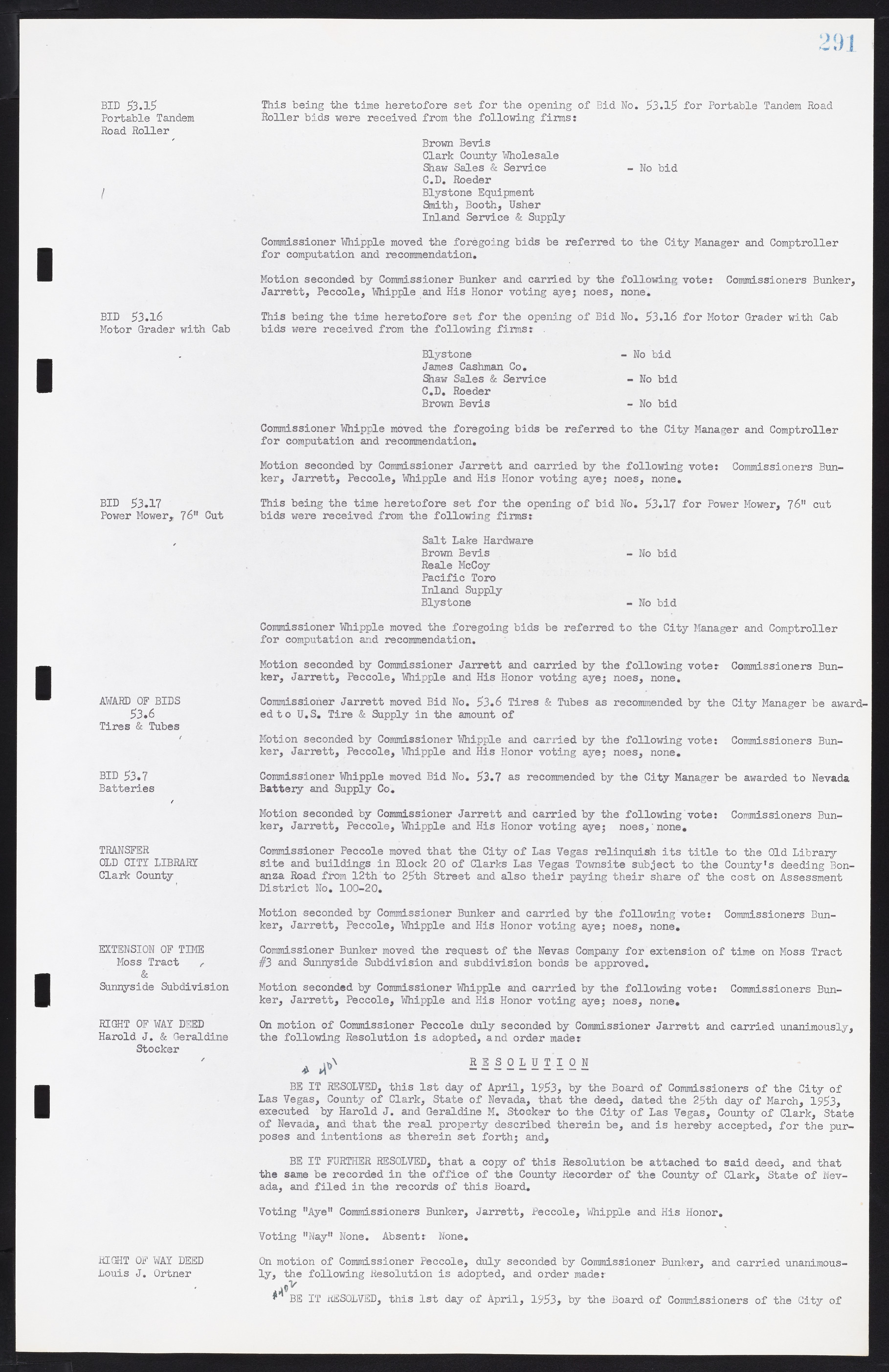 Las Vegas City Commission Minutes, May 26, 1952 to February 17, 1954, lvc000008-319